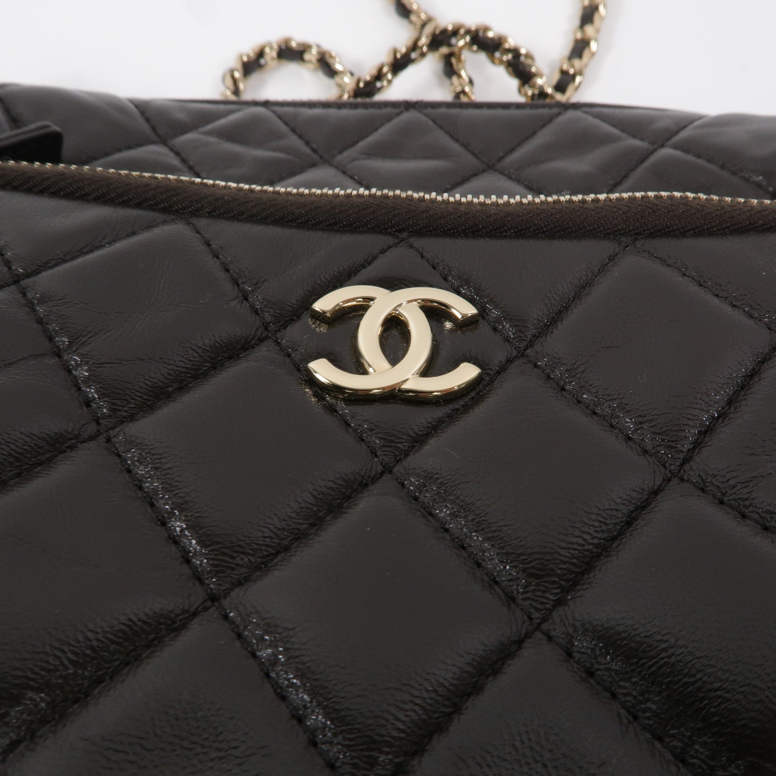 CHANEL 羊皮皮革Camera Bag鏈帶肩背袋