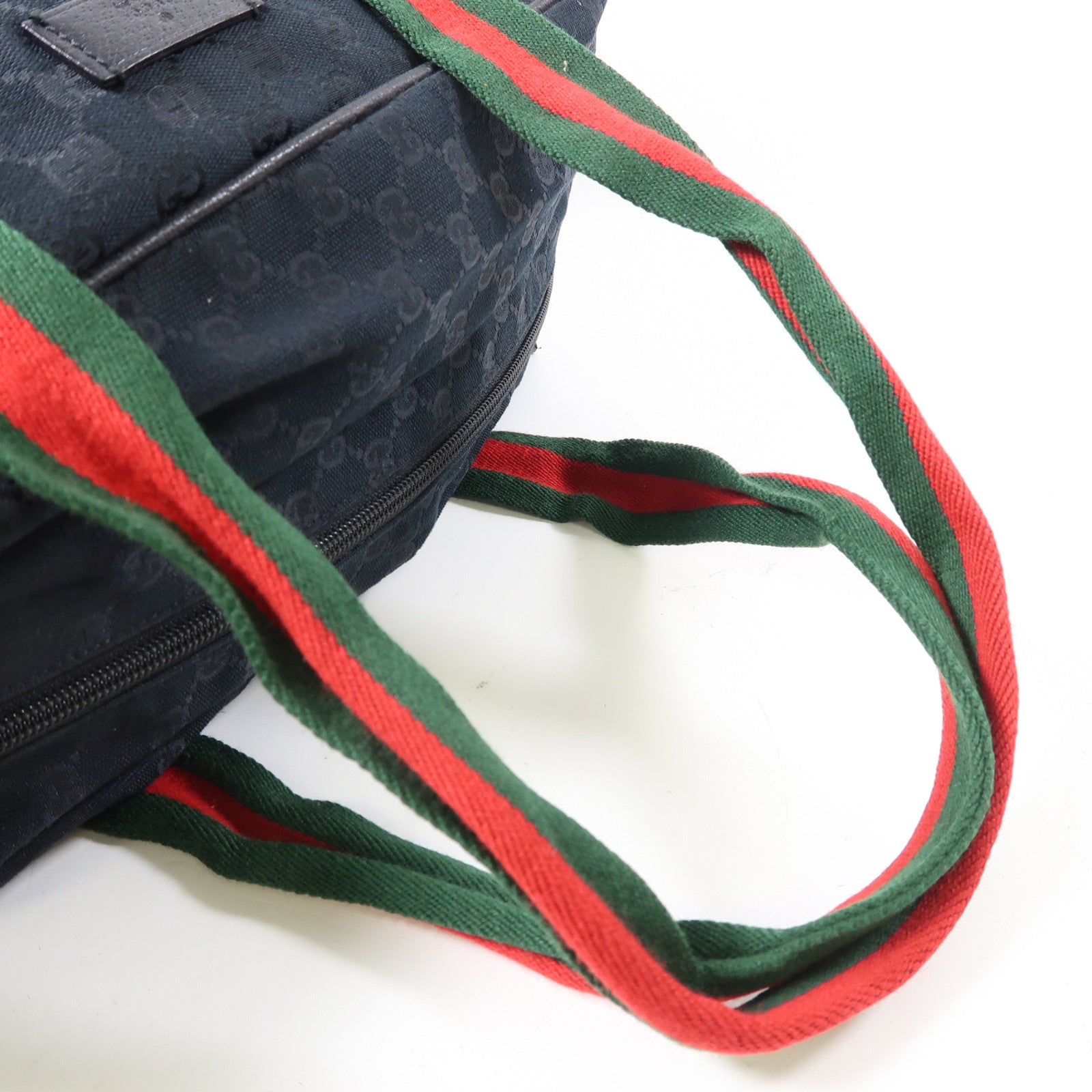 GUCCI 帆布Hand Bag銀扣肩背袋黑色