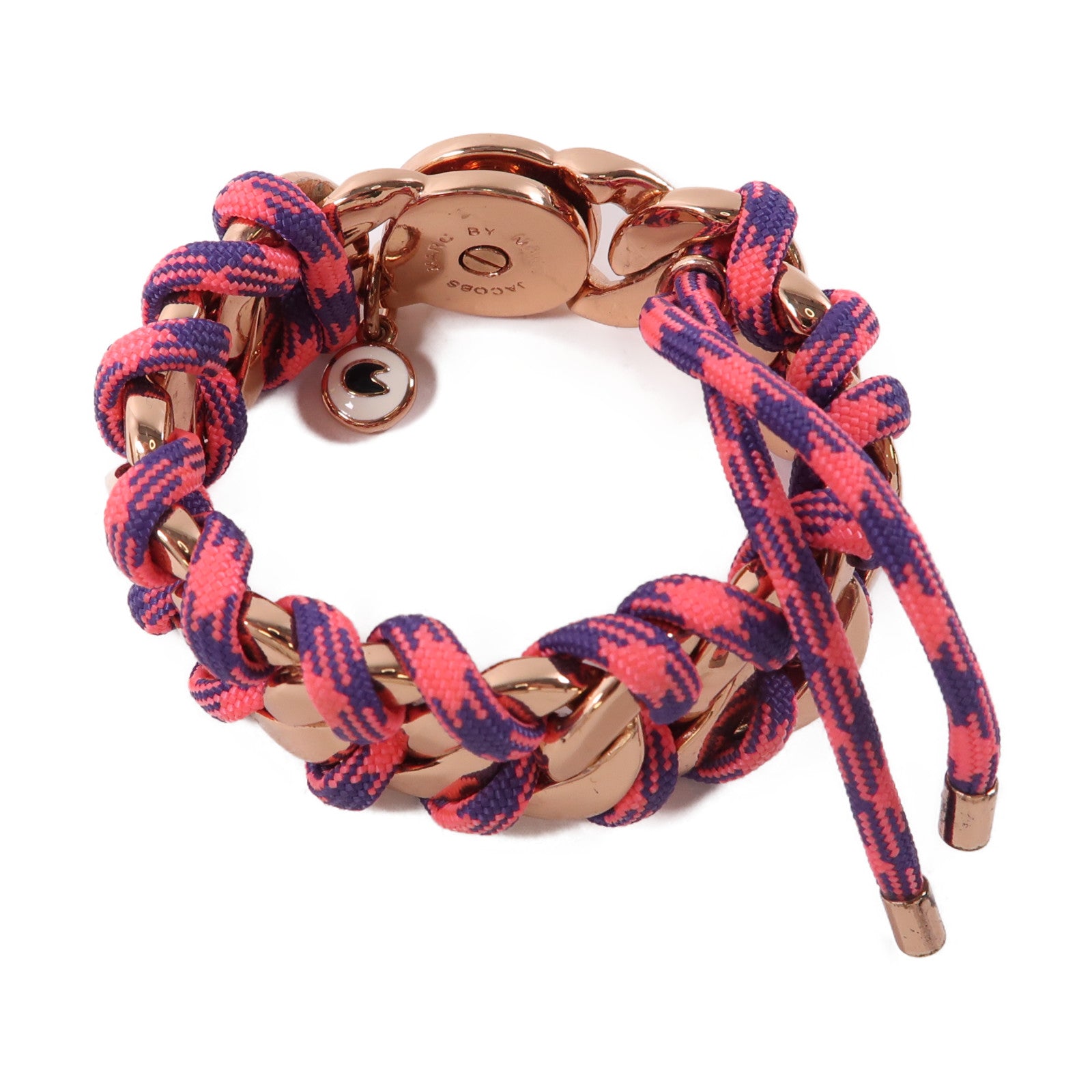 MARC JACOBS 尼龍Bracelet金扣手鐲粉紅色
