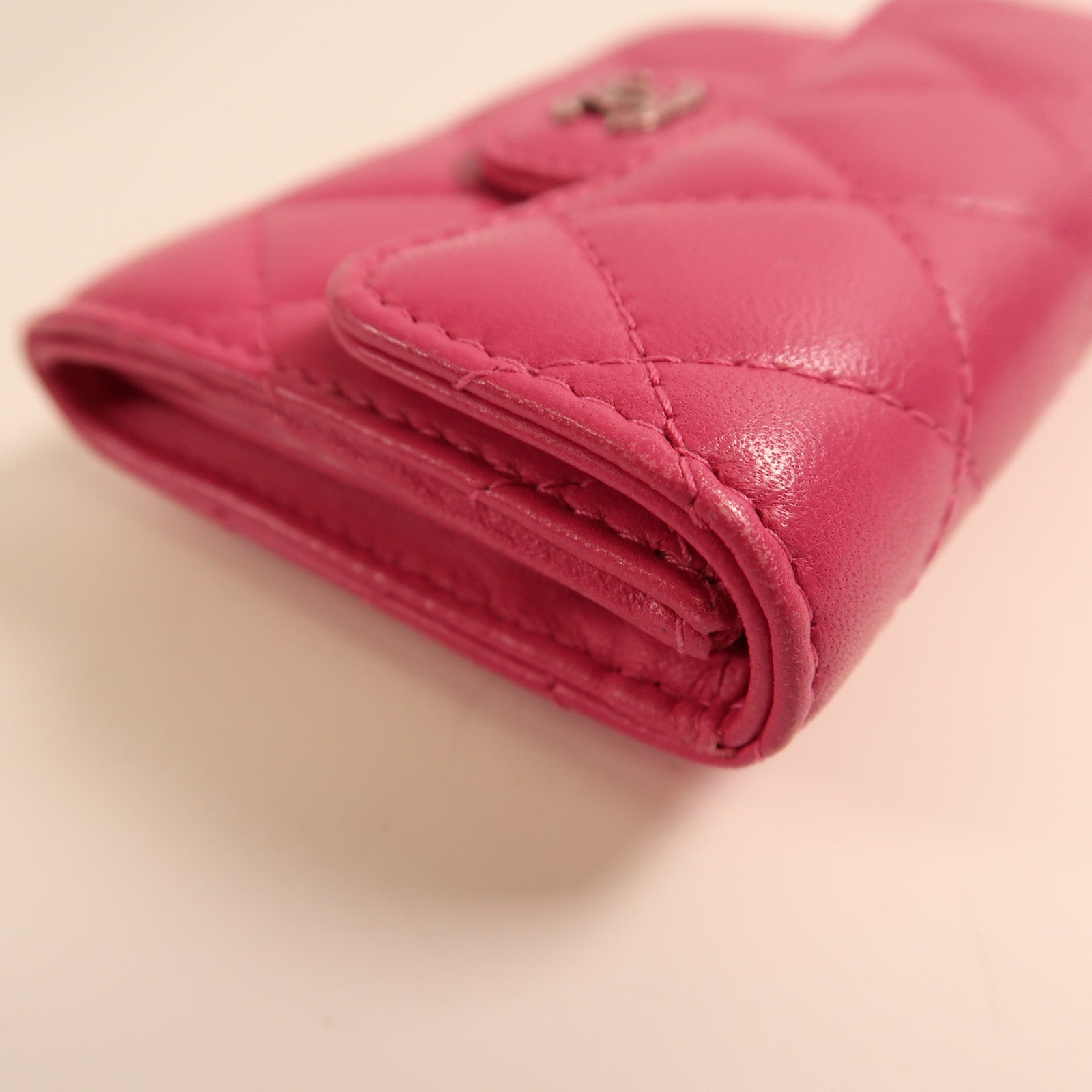 CHANEL 【激減優惠】羊皮皮革Card Case銀扣卡片套