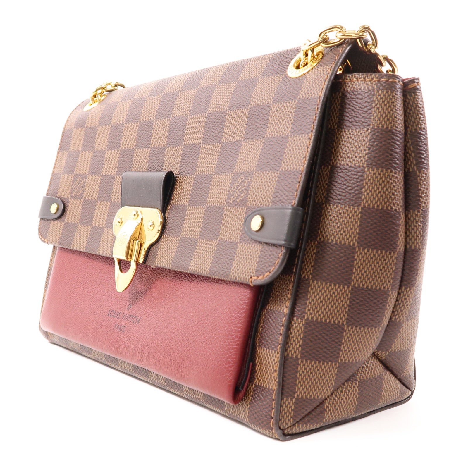 LOUIS VUITTON Damier Vavin PM金扣鏈帶肩背袋