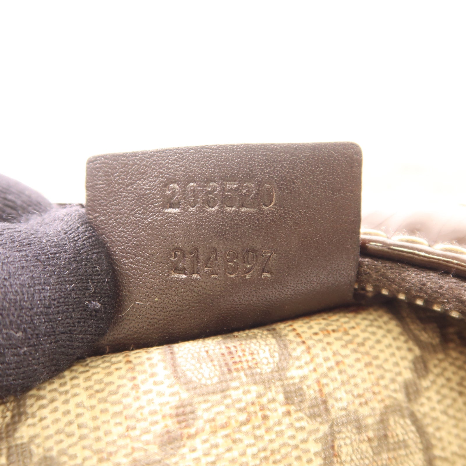 GUCCI 塗層帆布Shoulder Bag金扣肩背袋棕色