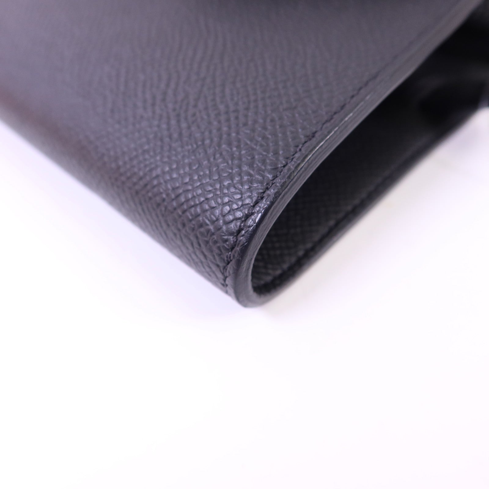 HERMES Epsom皮革Kelly To Go銀扣肩背袋Noir
