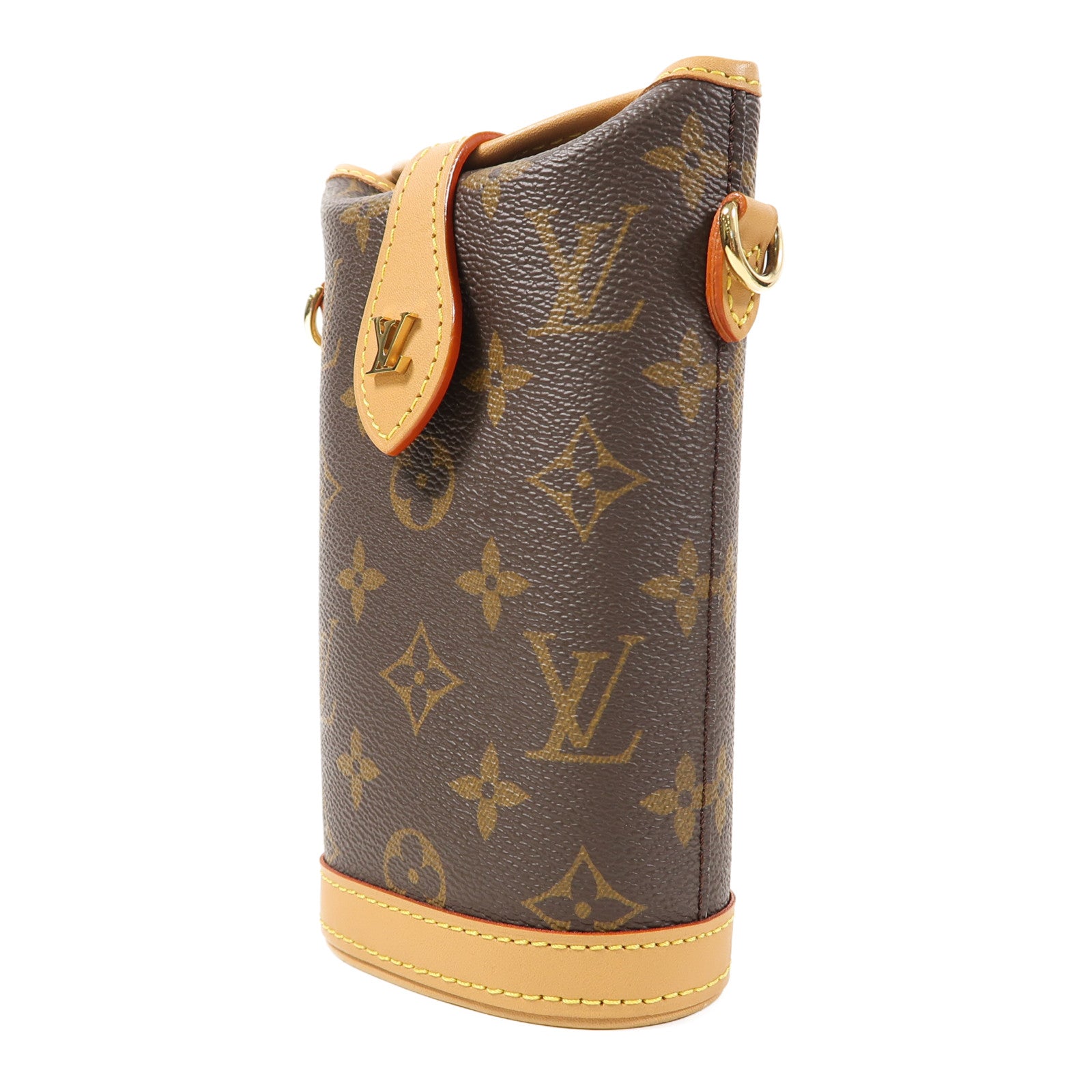 LOUIS VUITTON Monogram Fold Me Pouch金扣肩背袋啡色