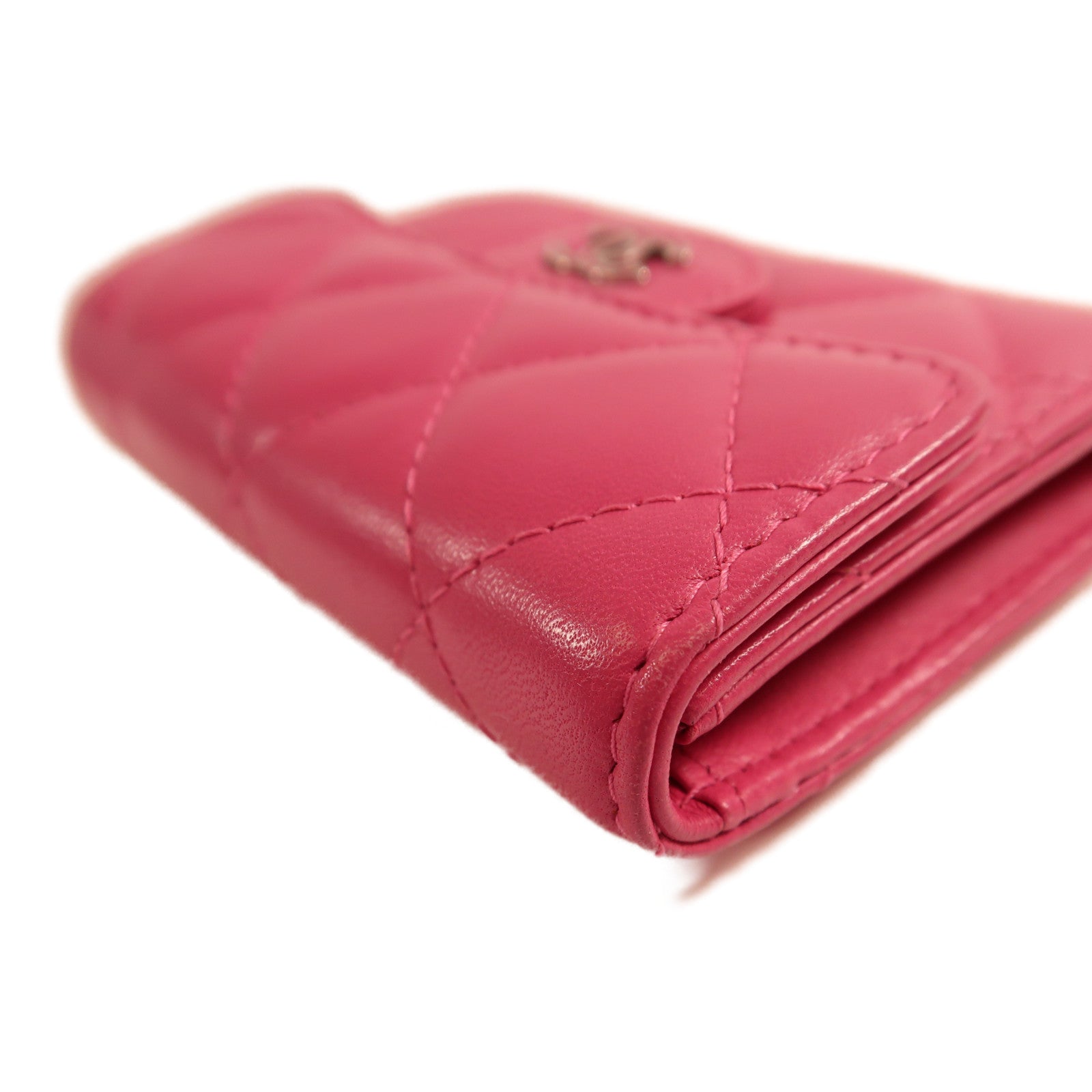 CHANEL 【激減優惠】羊皮皮革Card Case銀扣卡片套