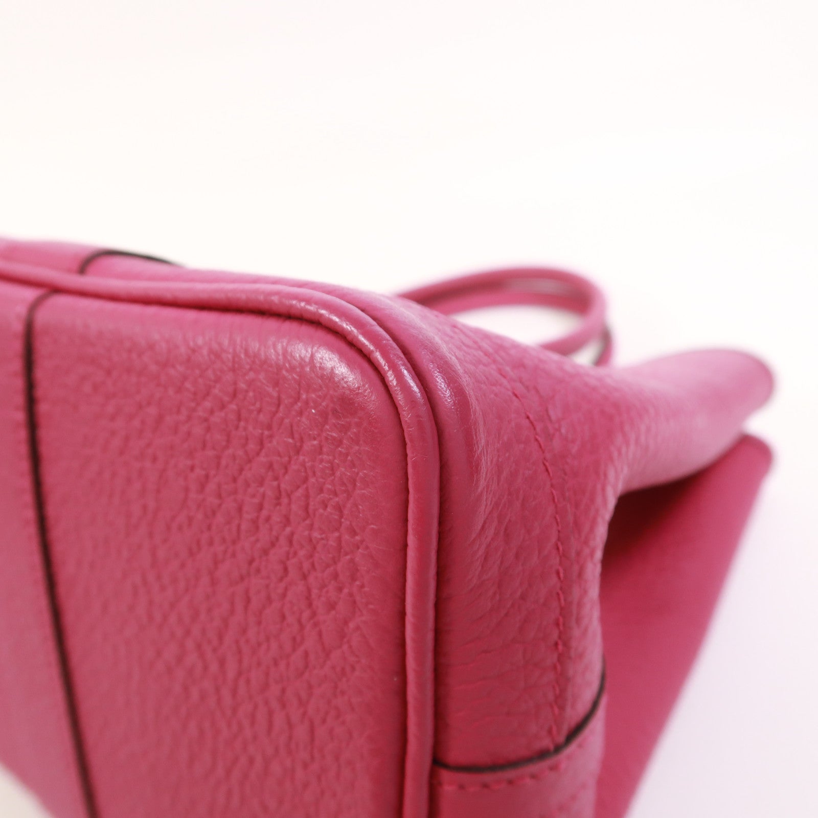HERMES Negonda皮革Garden Party TPM銀扣手挽袋Rose Pourpre