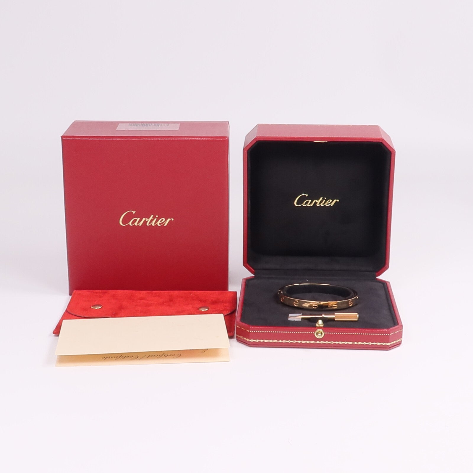 CARTIER 18K玫瑰金Love Bracelet手鐲Cartier#17