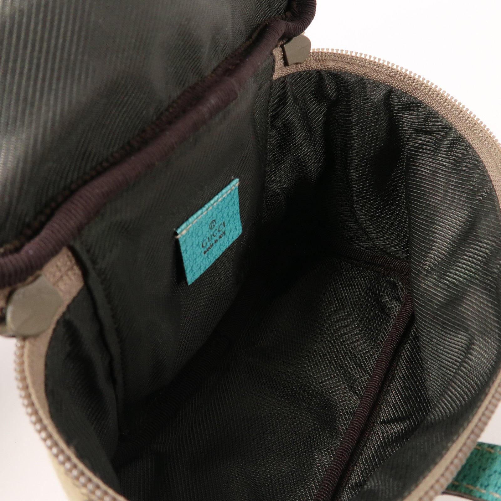 GUCCI 【激減優惠】帆布Small Vanity Bag銀扣手挽袋啡色