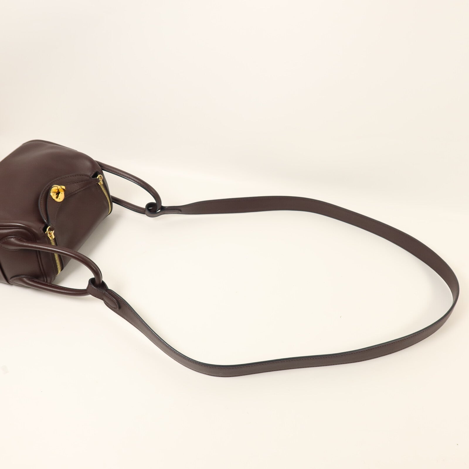 HERMES Swift皮革Mini Lindy手挽肩背兩用袋Rouge Sellier