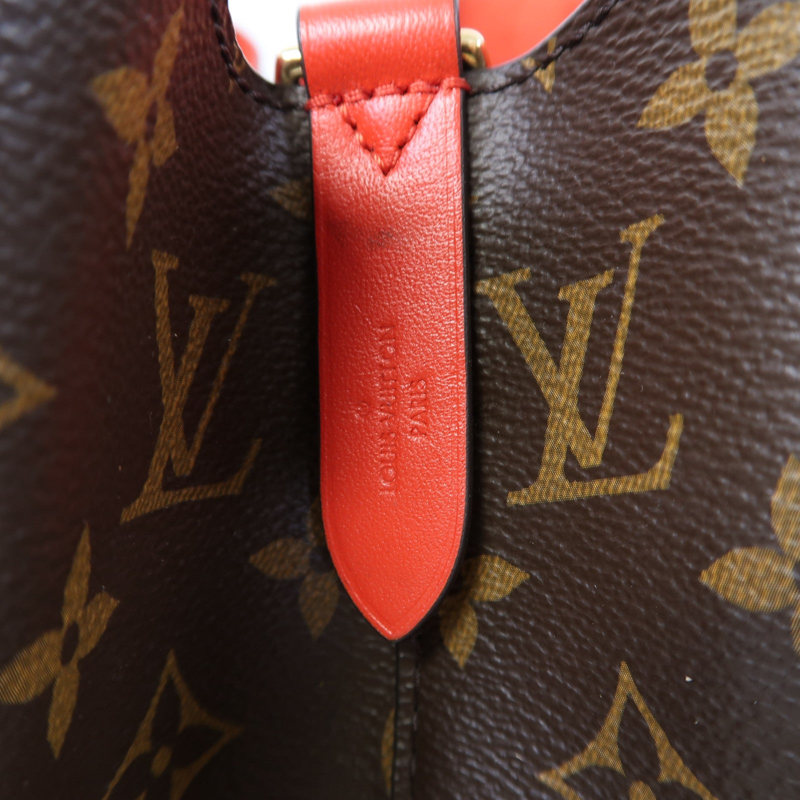 LOUIS VUITTON Monogram Neo Noe MM金扣肩背袋啡色/紅色