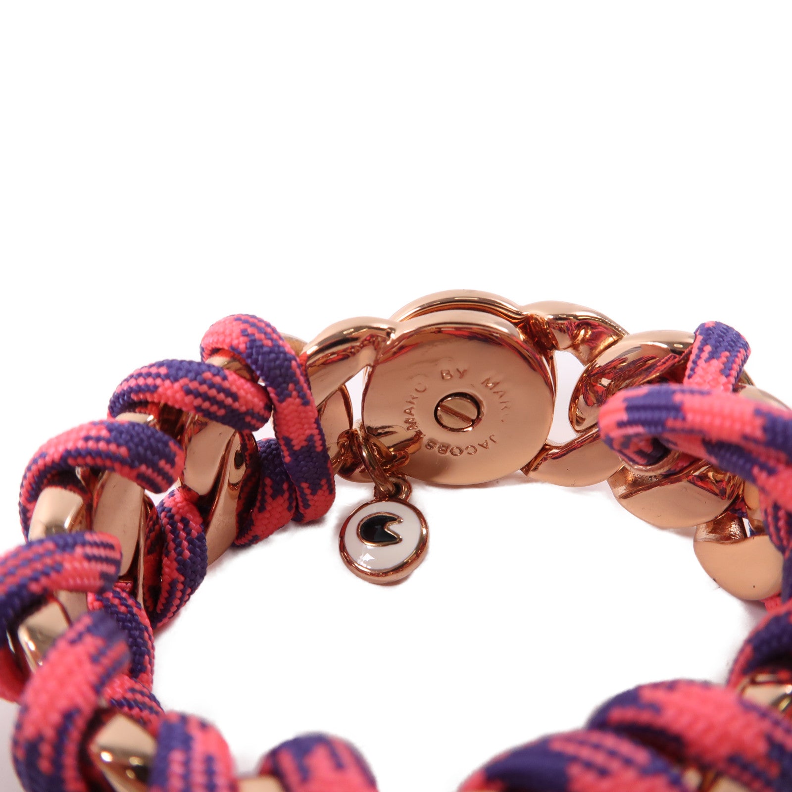MARC JACOBS 尼龍Bracelet金扣手鐲粉紅色