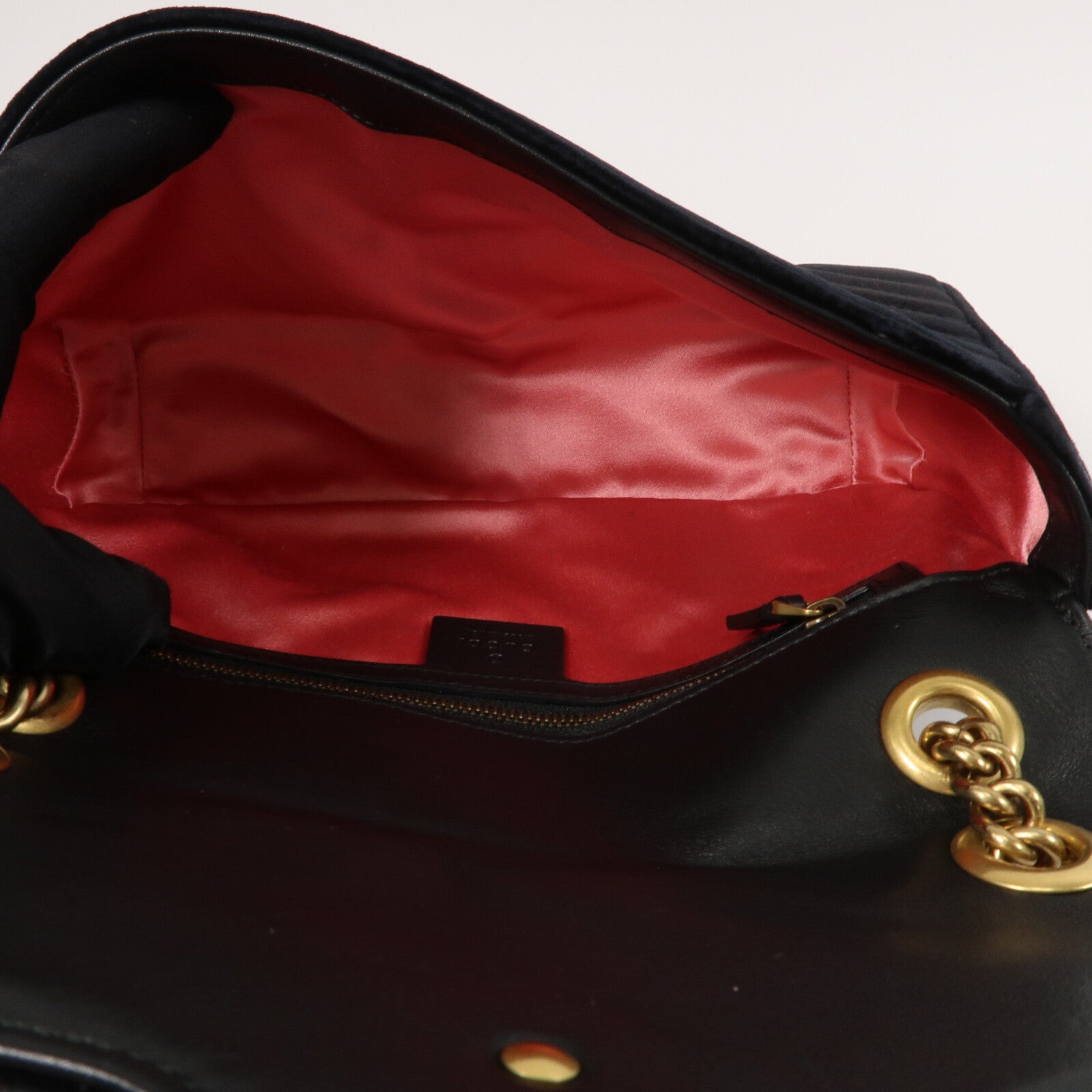 GUCCI 天鵝絨GG Marmont Shoulder Bag鏈帶肩背袋