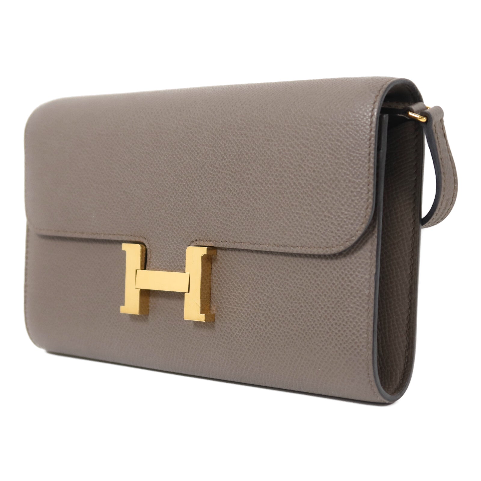 HERMES Clemence皮革Constance To Go金扣肩背袋