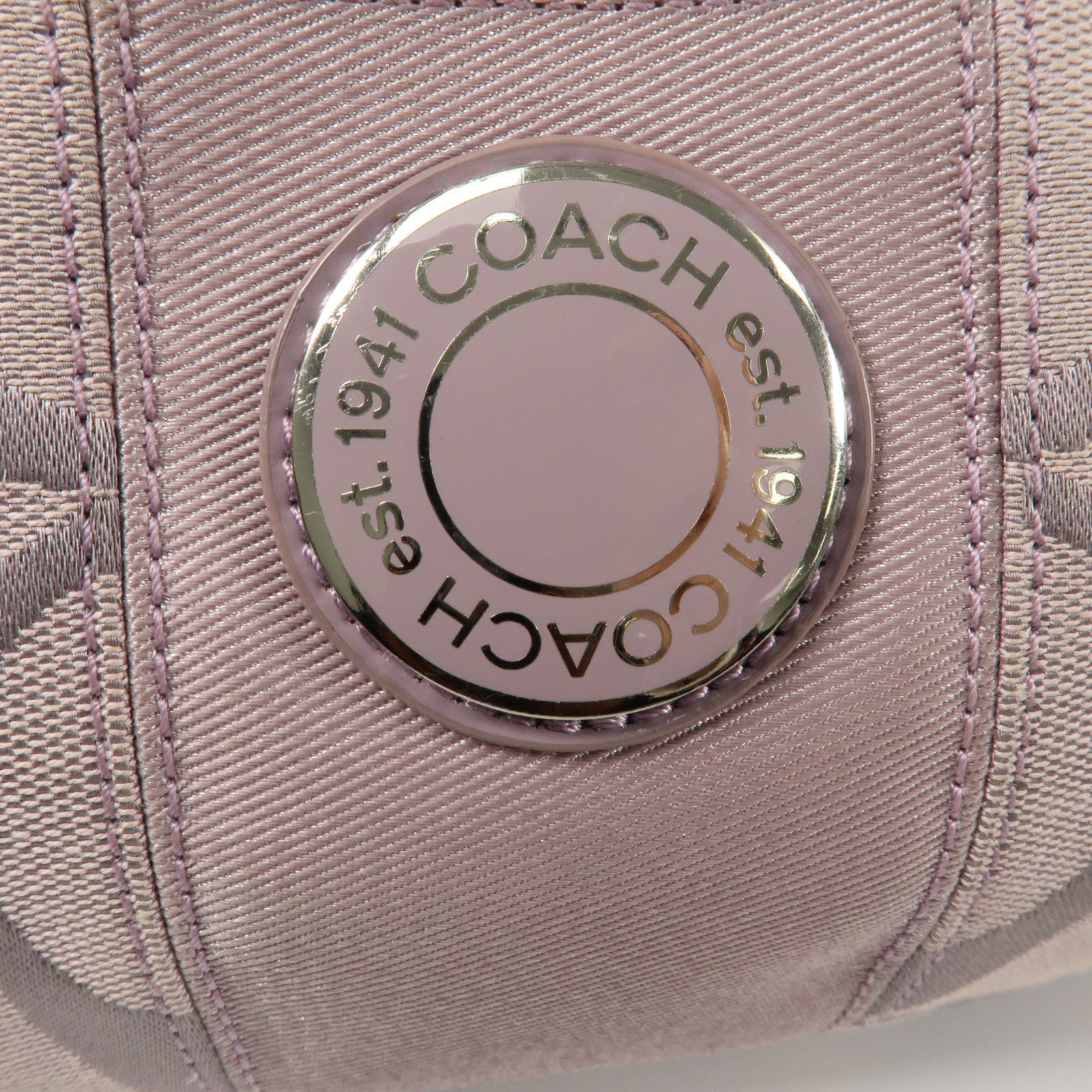 COACH 帆布Shoulder Bag銀扣手挽肩背兩用袋