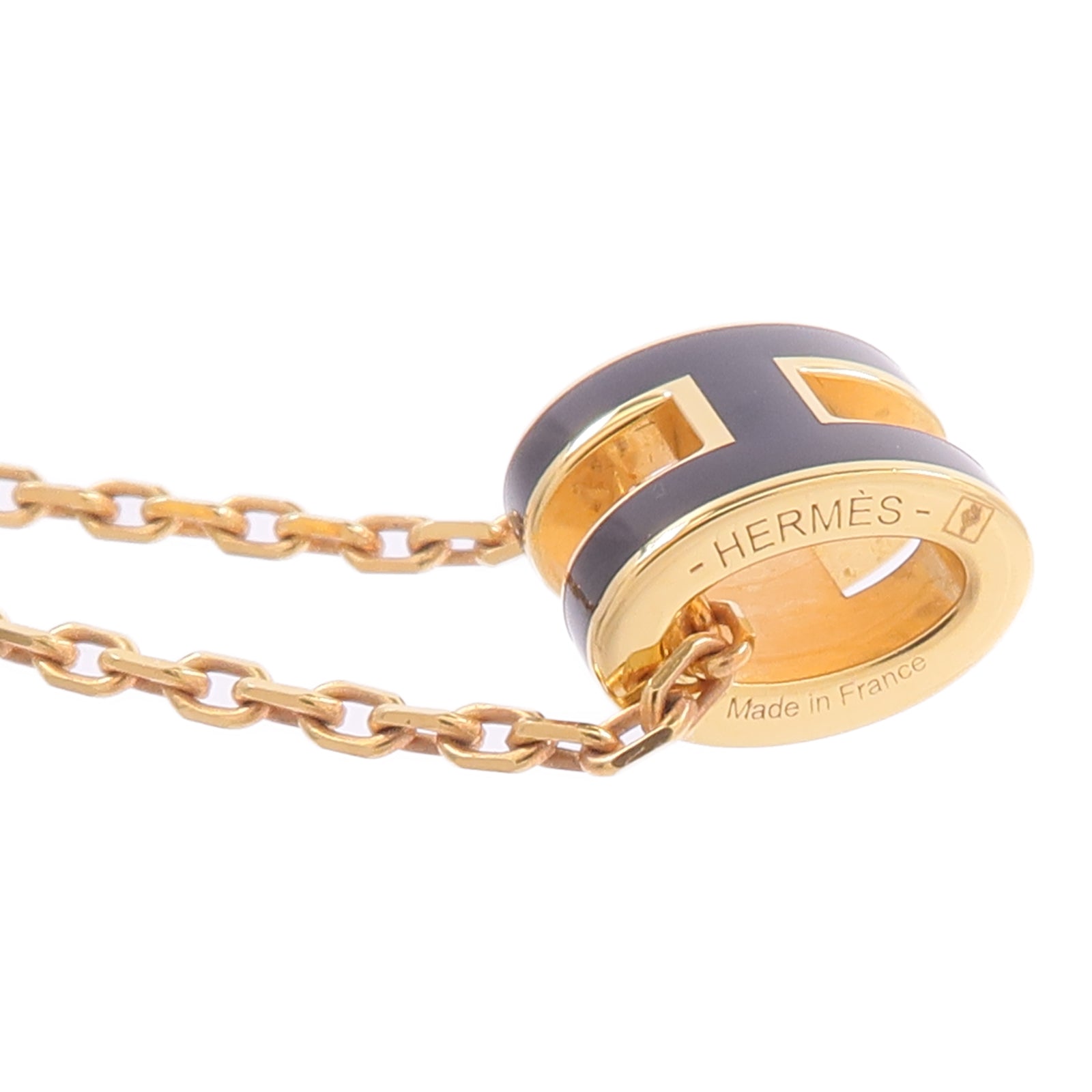HERMES 金屬Mini Pop H Necklace項鍊Noir
