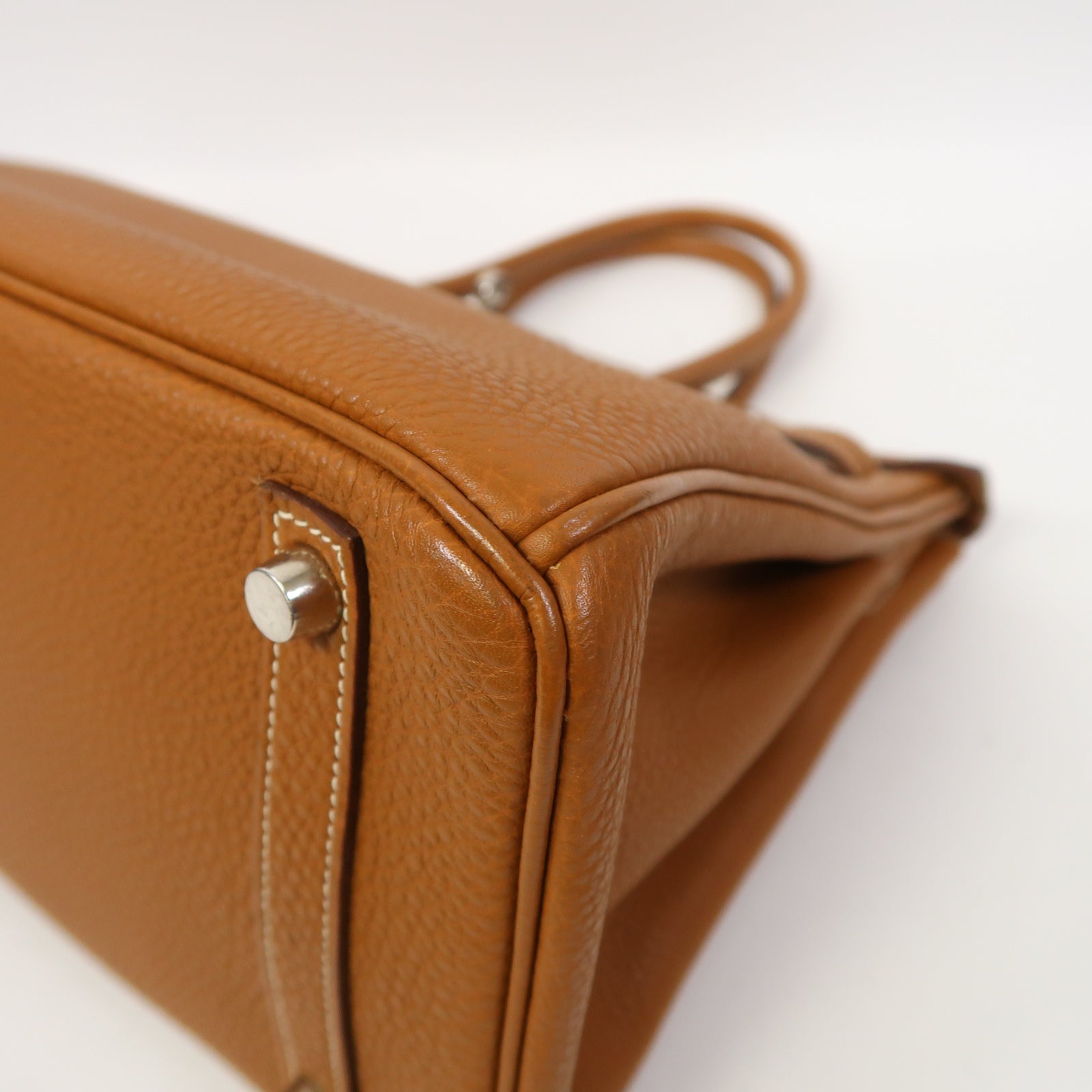 HERMES Togo皮革Birkin 30銀扣手挽袋經典駝色