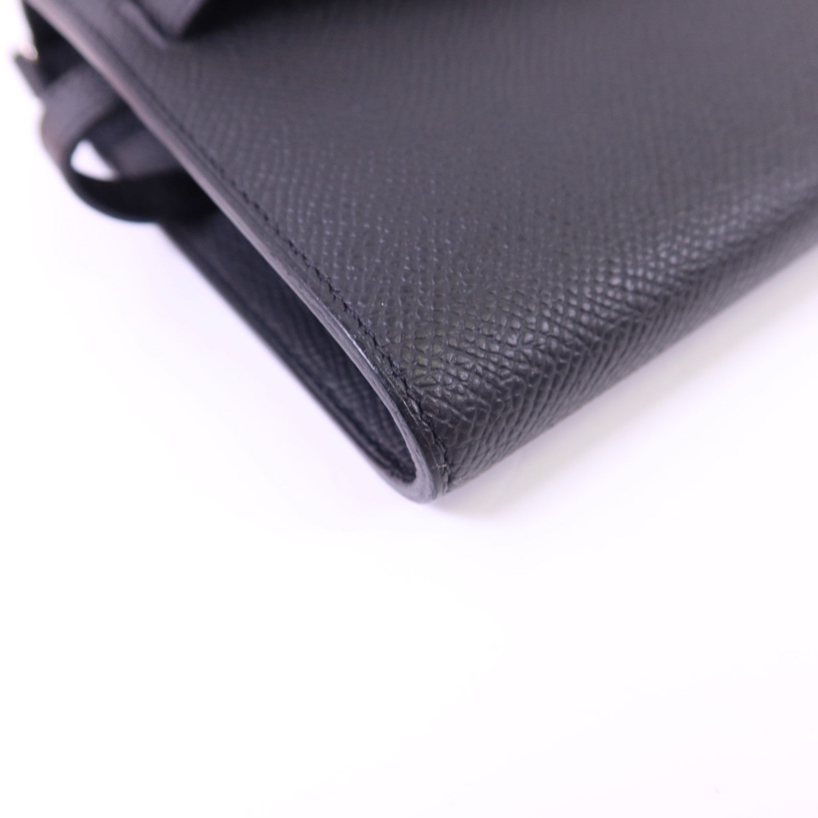 HERMES Epsom皮革Kelly To Go銀扣肩背袋Noir