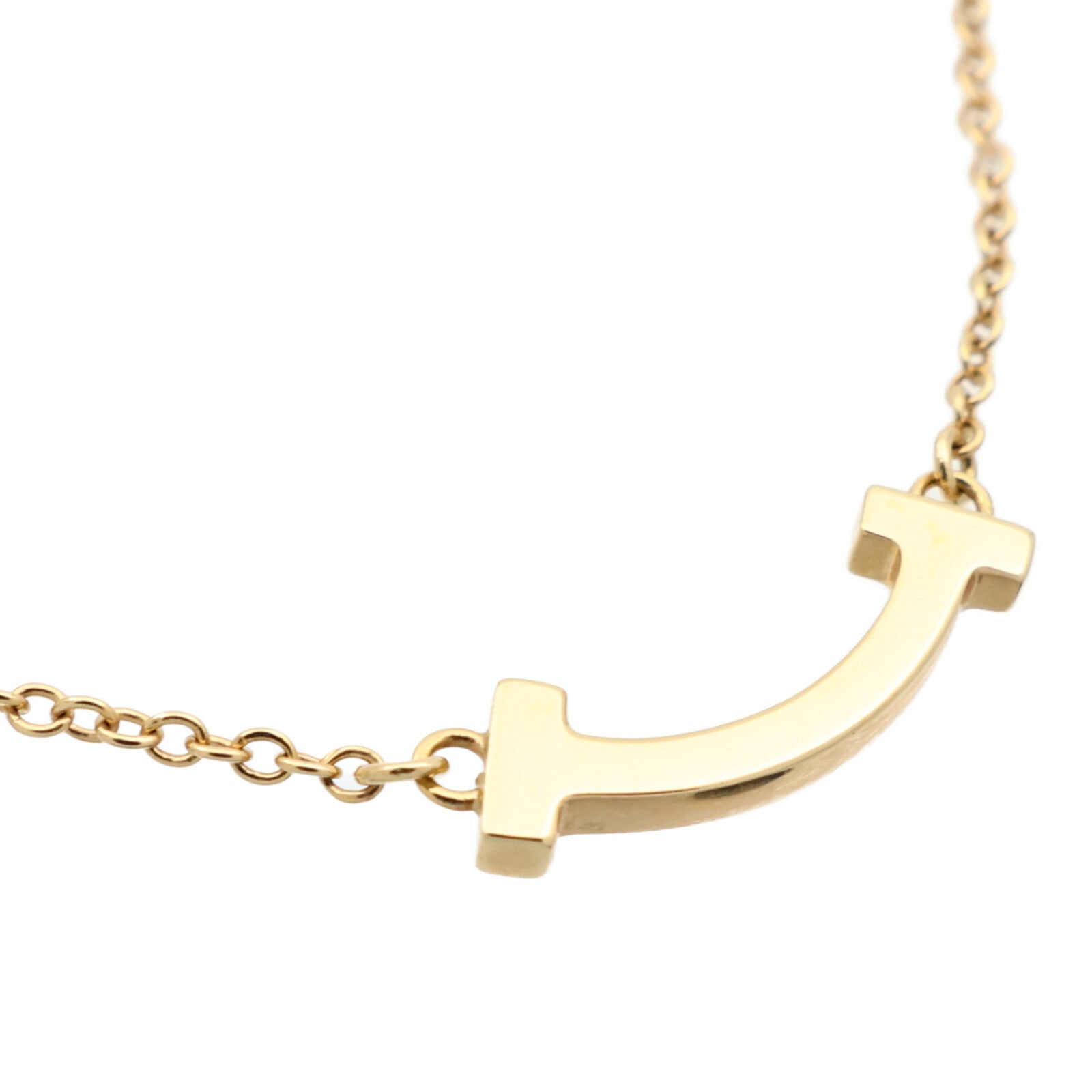 TIFFANY＆CO 18K黃金T-Smile Necklace Mini項鍊
