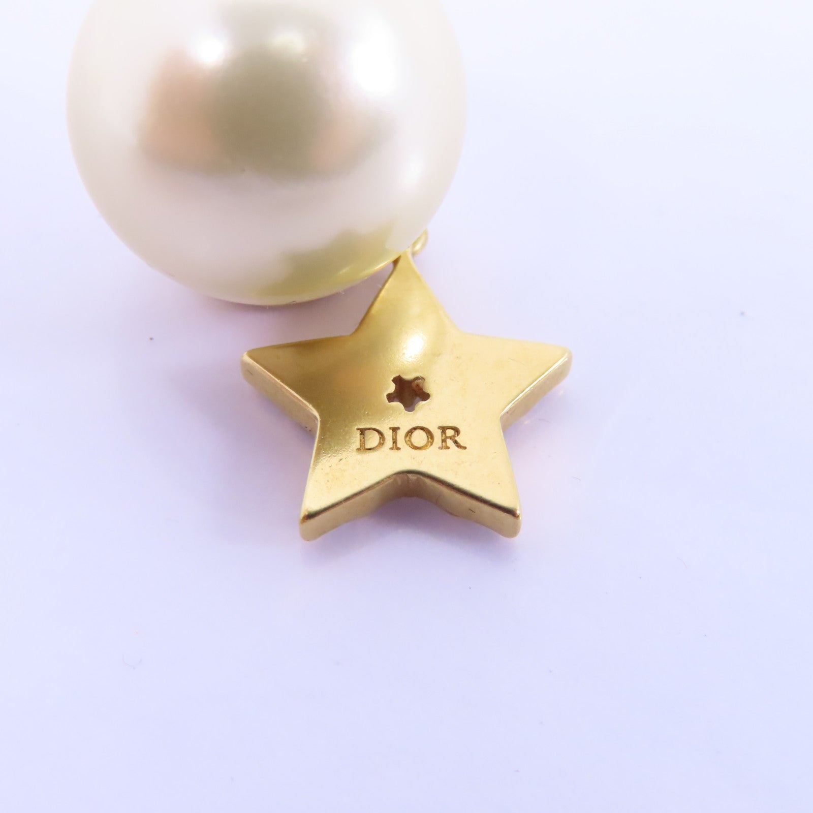 Dior 金屬/PVC Earrings耳環白色/金色