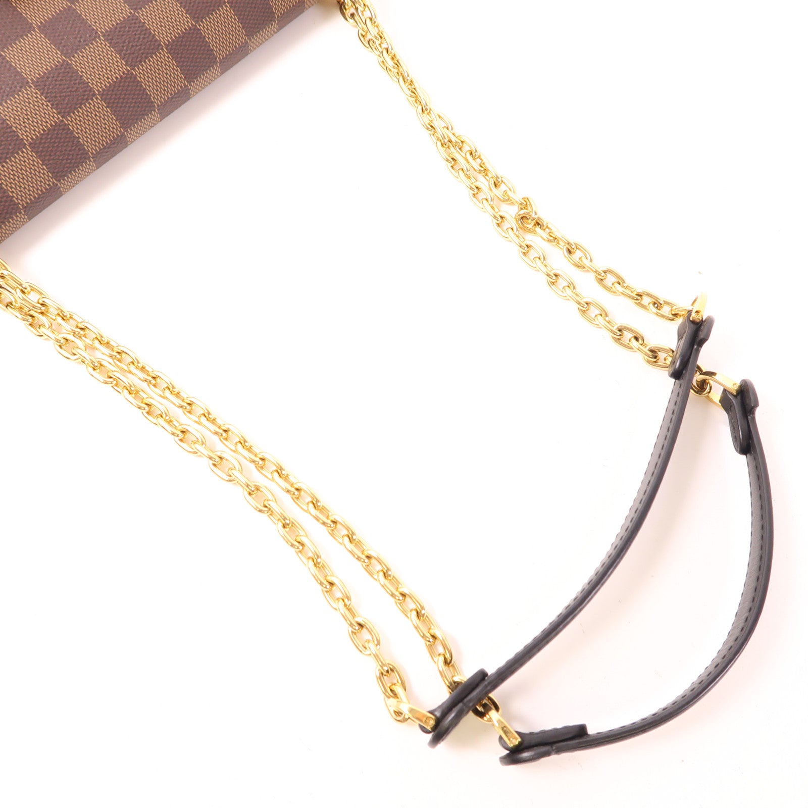 LOUIS VUITTON Damier Vavin PM金扣鏈帶肩背袋