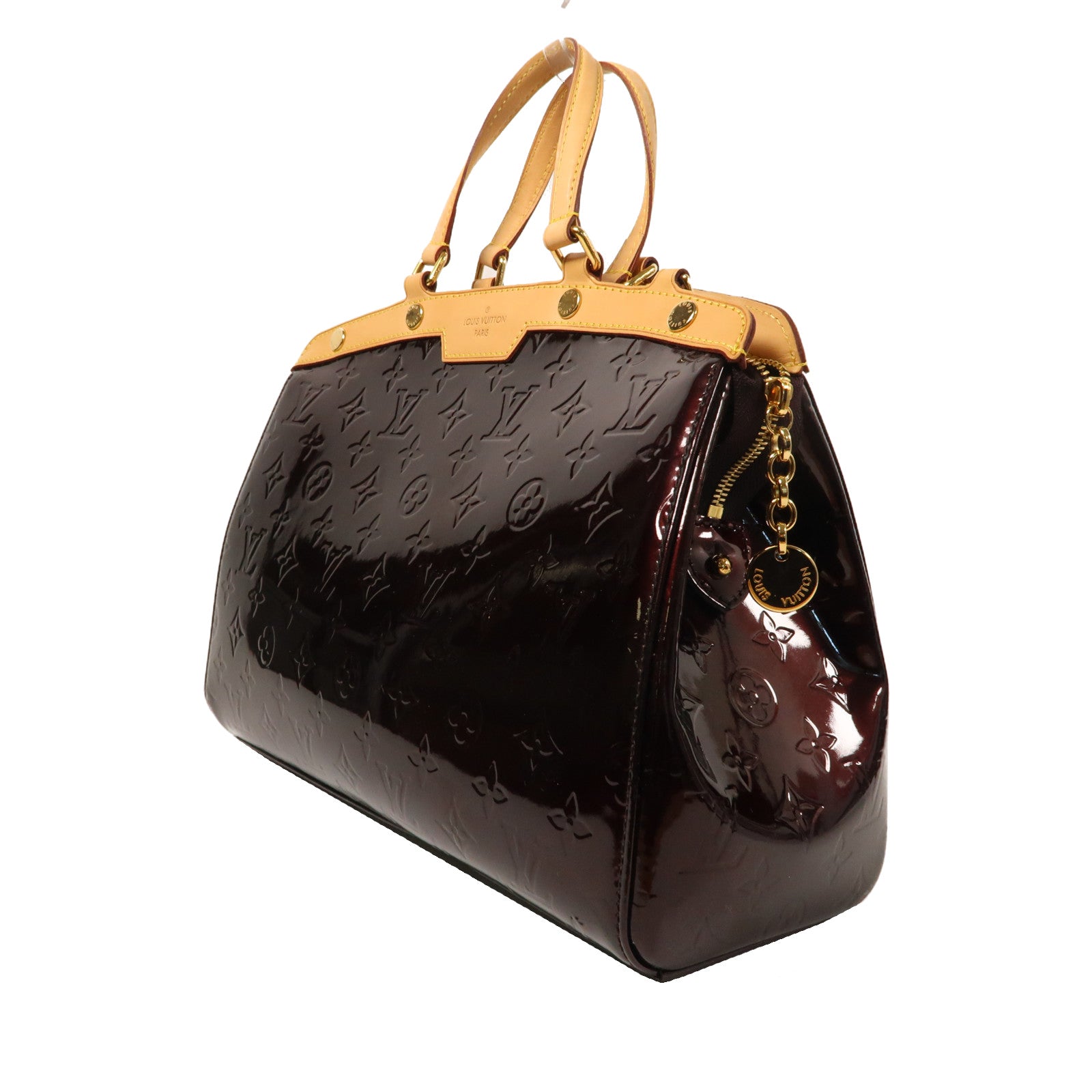 LOUIS VUITTON 【激減優惠】Monogram Vernis Brea MM金扣手挽肩背兩用袋紅色