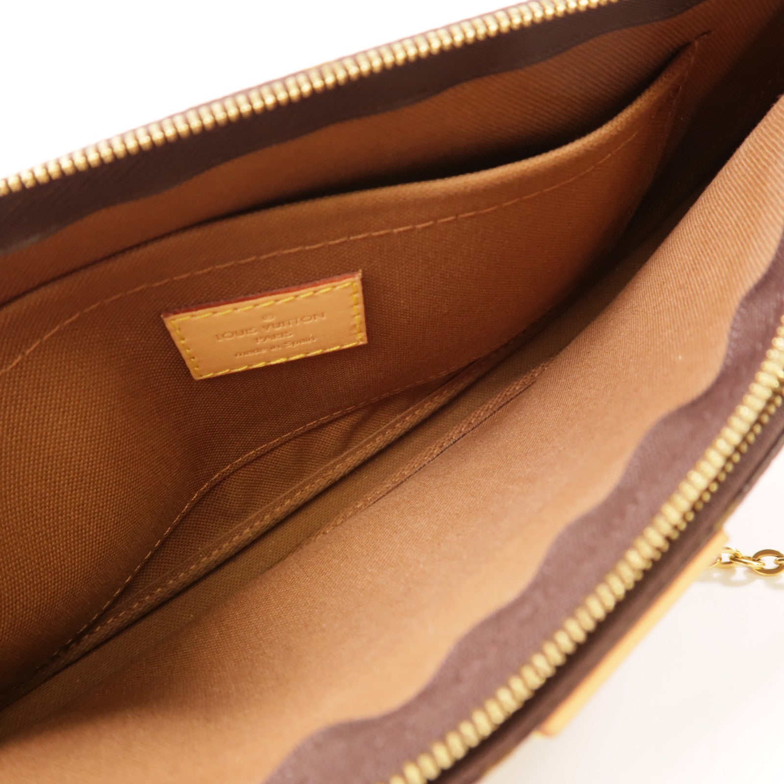 LOUIS VUITTON Monogram Multi Pochette Accessoires金扣肩背袋棕色