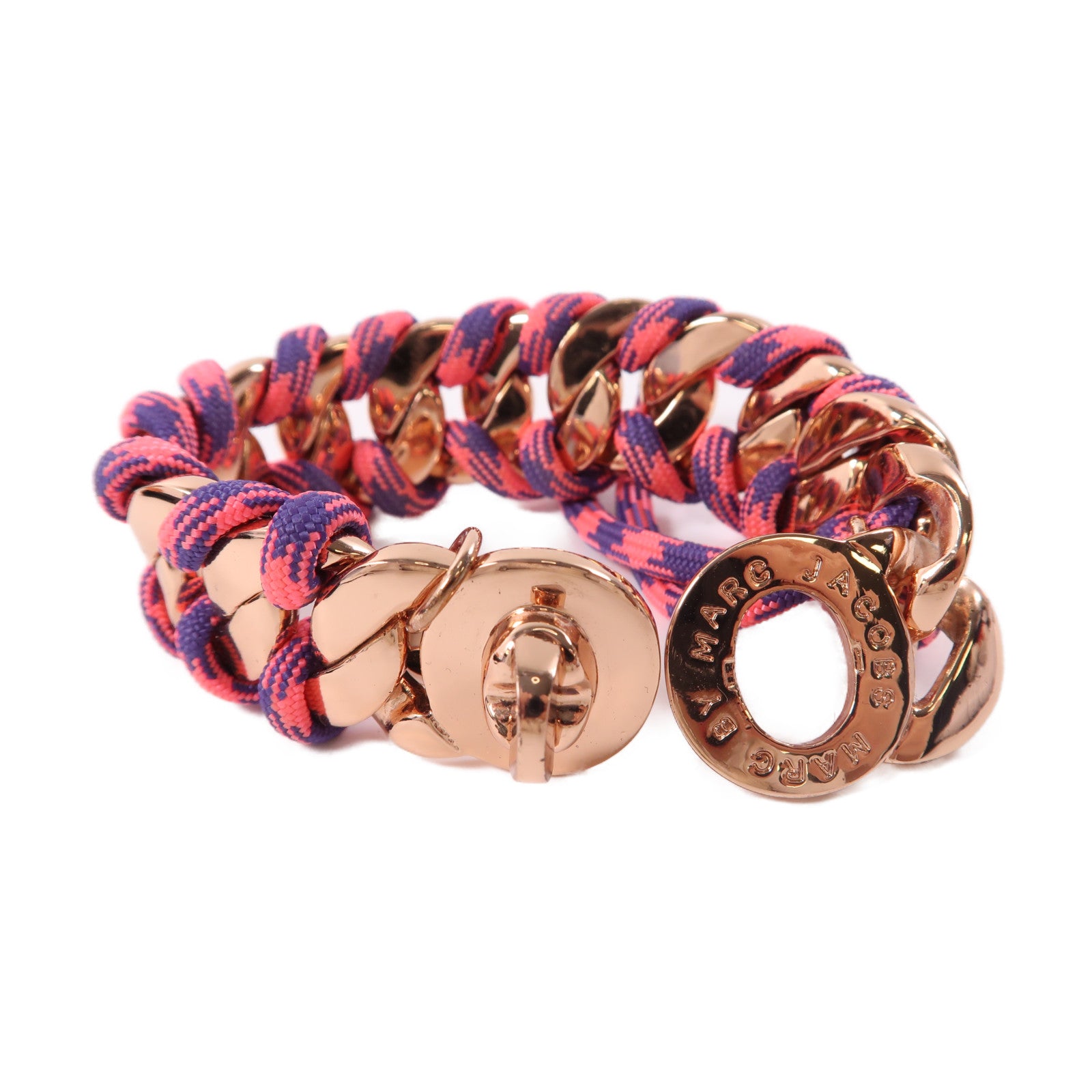 MARC JACOBS 尼龍Bracelet金扣手鐲粉紅色