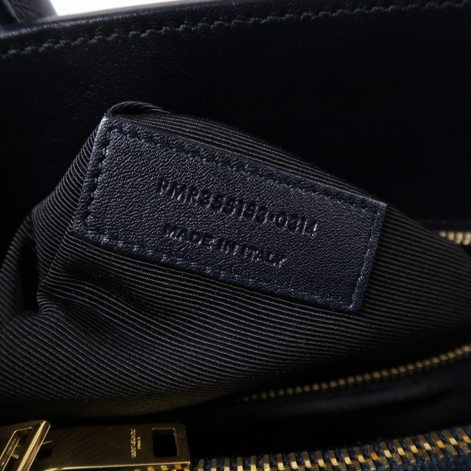 SAINT LAURENT 牛皮皮革Sac de Jour Small金扣手挽肩背兩用袋深藍色