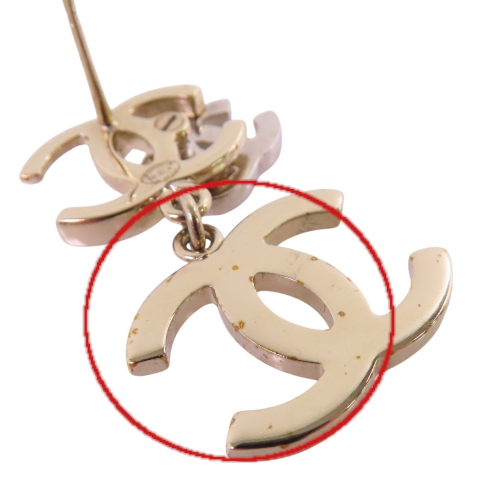 CHANEL 金屬/水鑽/仿珍珠CC Earrings金扣耳環