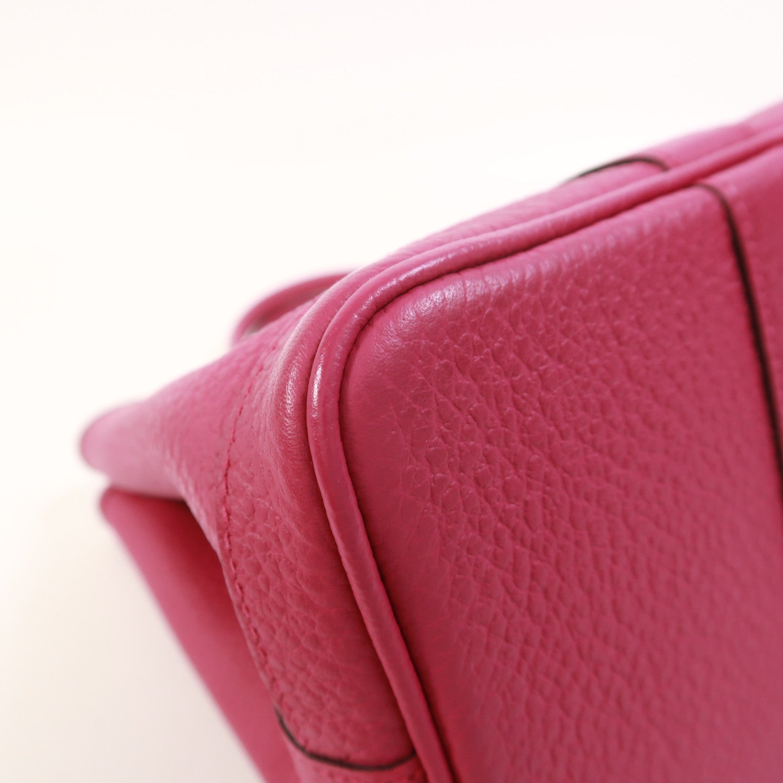 HERMES Negonda皮革Garden Party TPM銀扣手挽袋Rose Pourpre