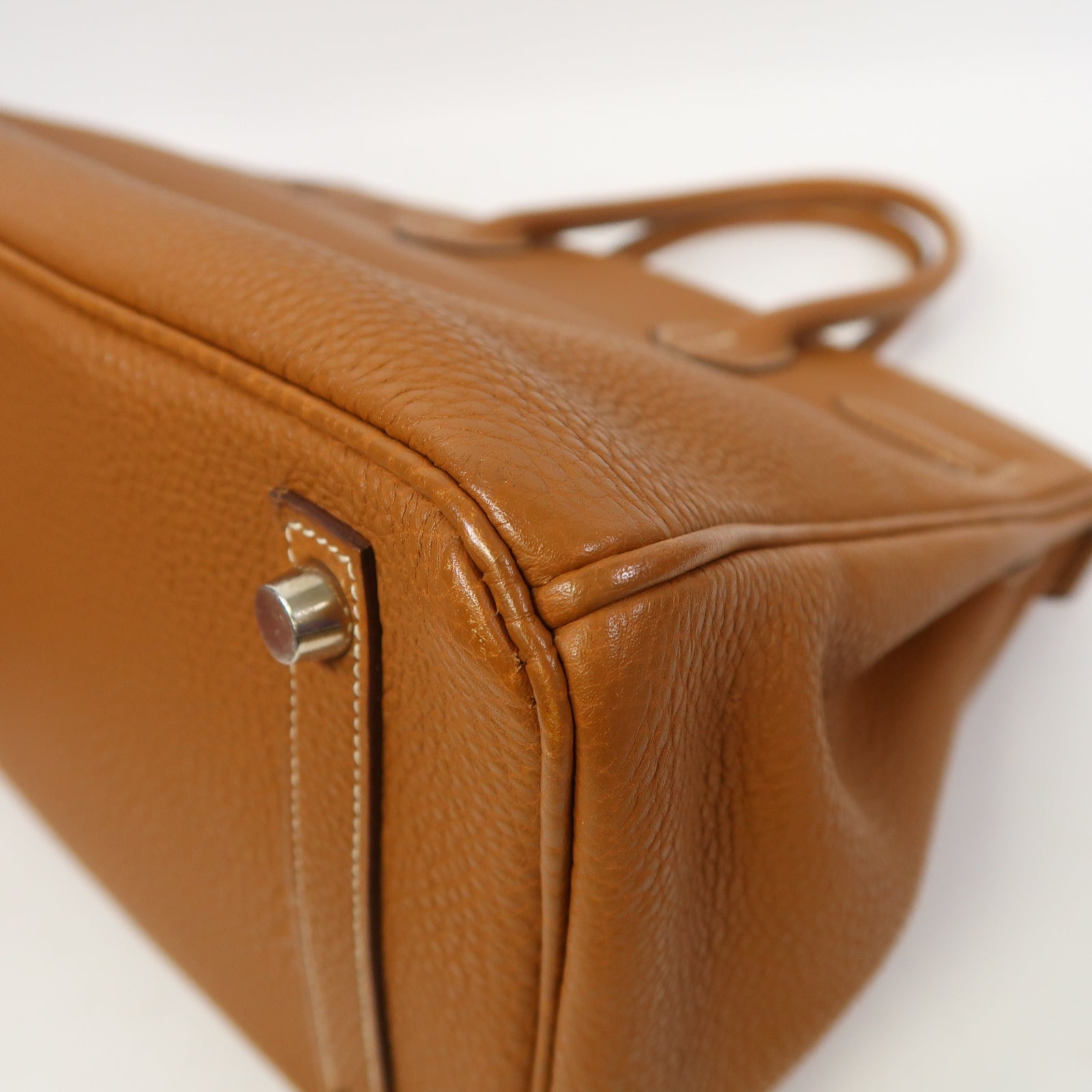 HERMES Togo皮革Birkin 30銀扣手挽袋經典駝色