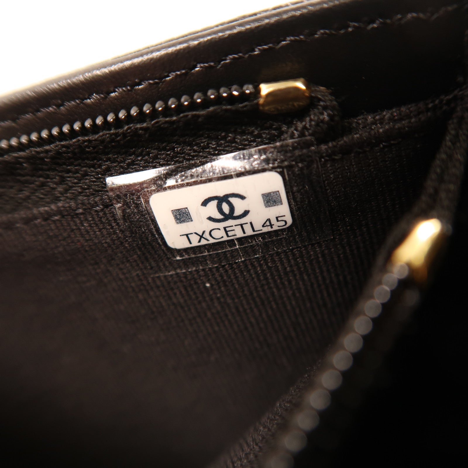 CHANEL 牛皮皮革Wallet金扣長錢包黑色
