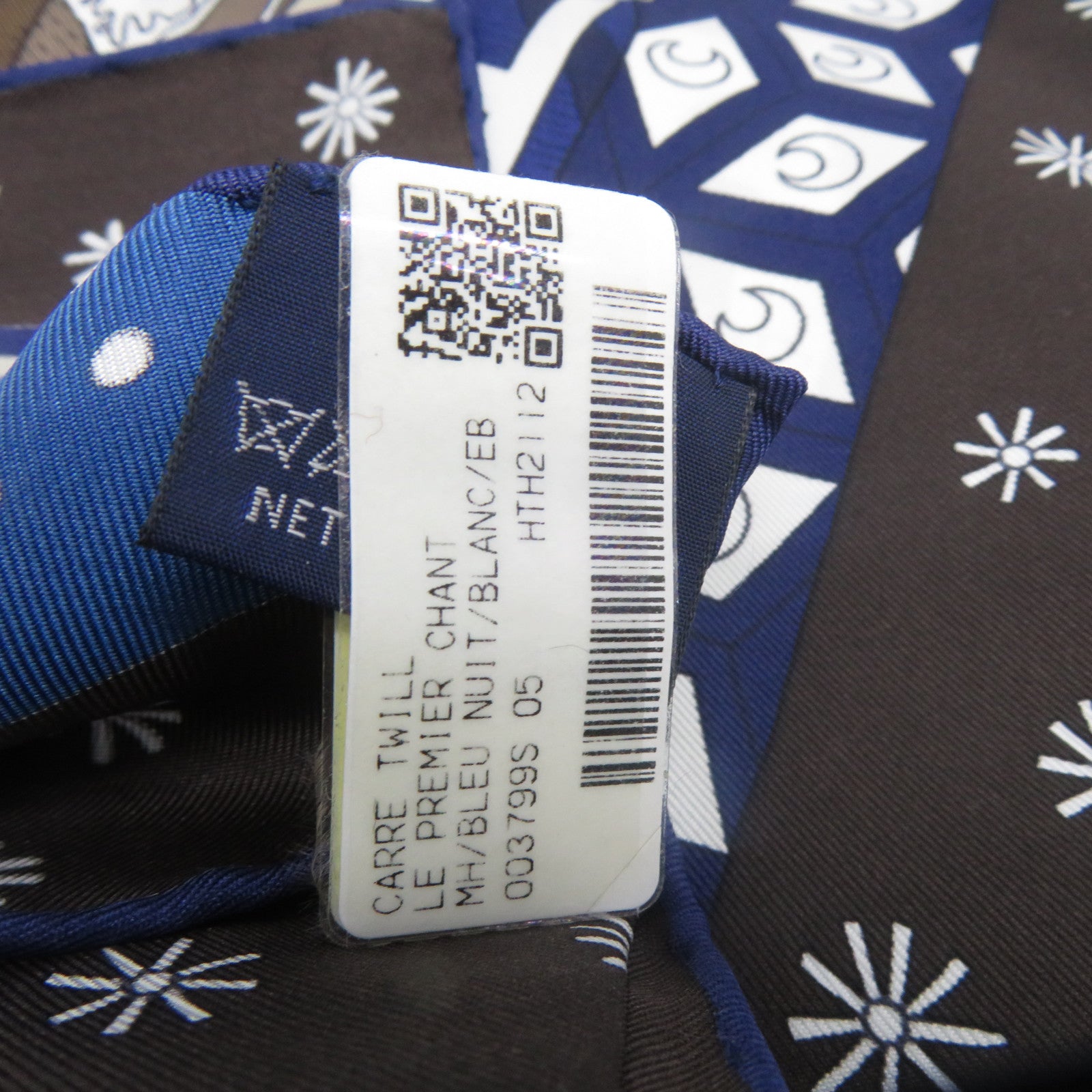 HERMES 【激減優惠】絲質Scarf絲巾啡色/藍色