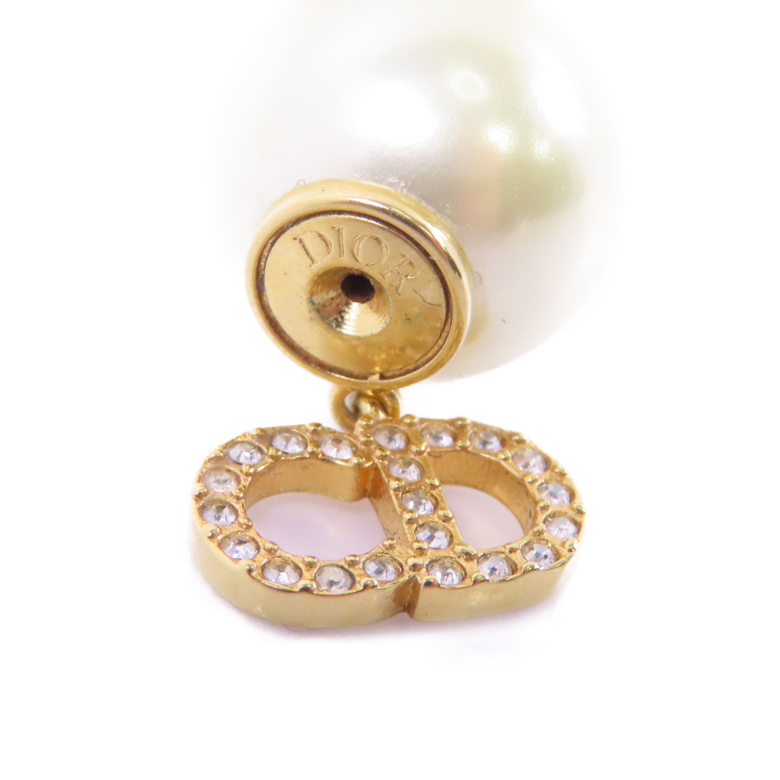 Dior 金屬/PVC Earrings耳環白色/金色
