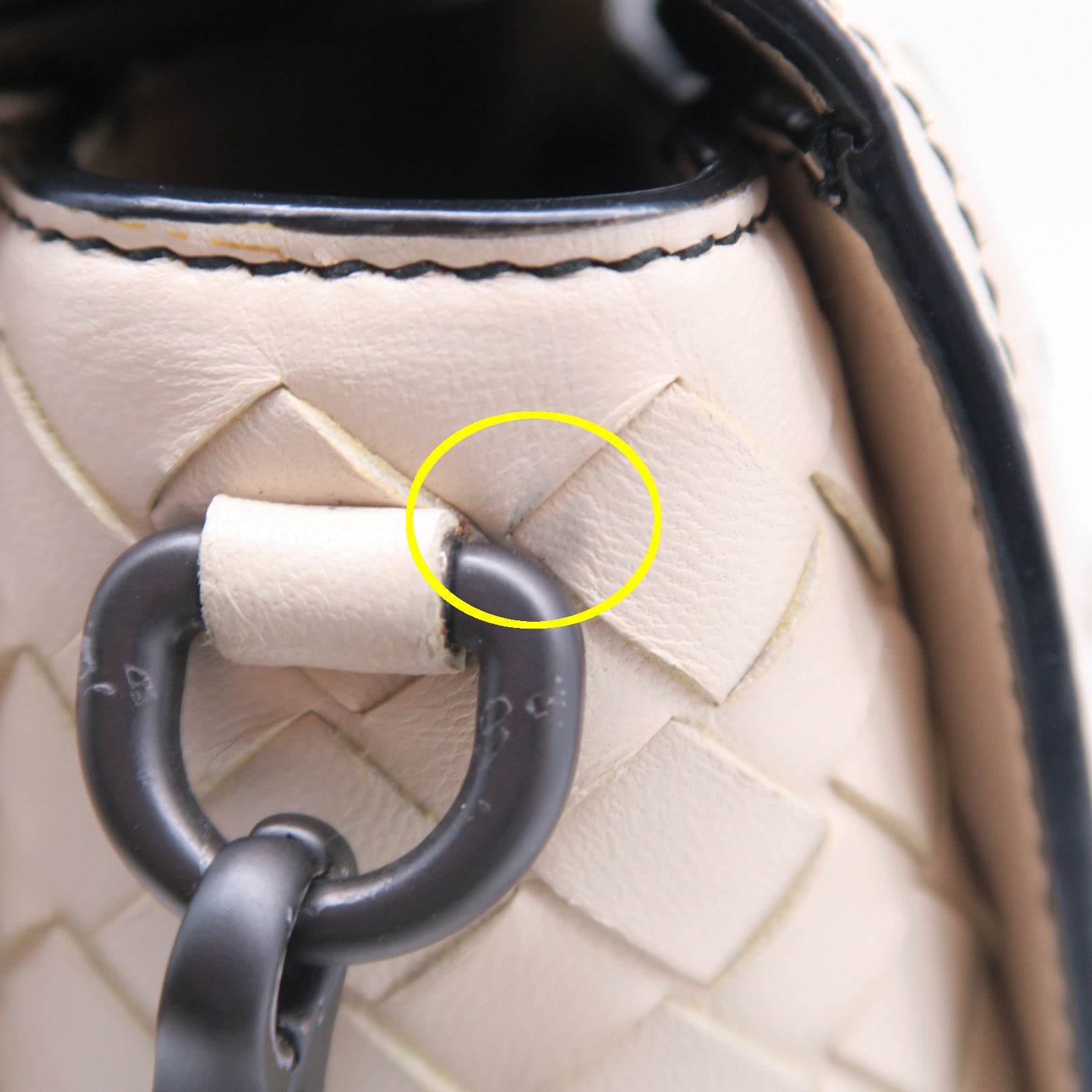 BOTTEGA VENETA 【激減優惠】皮革2 Way Shoulder金扣/黑扣肩背袋米色