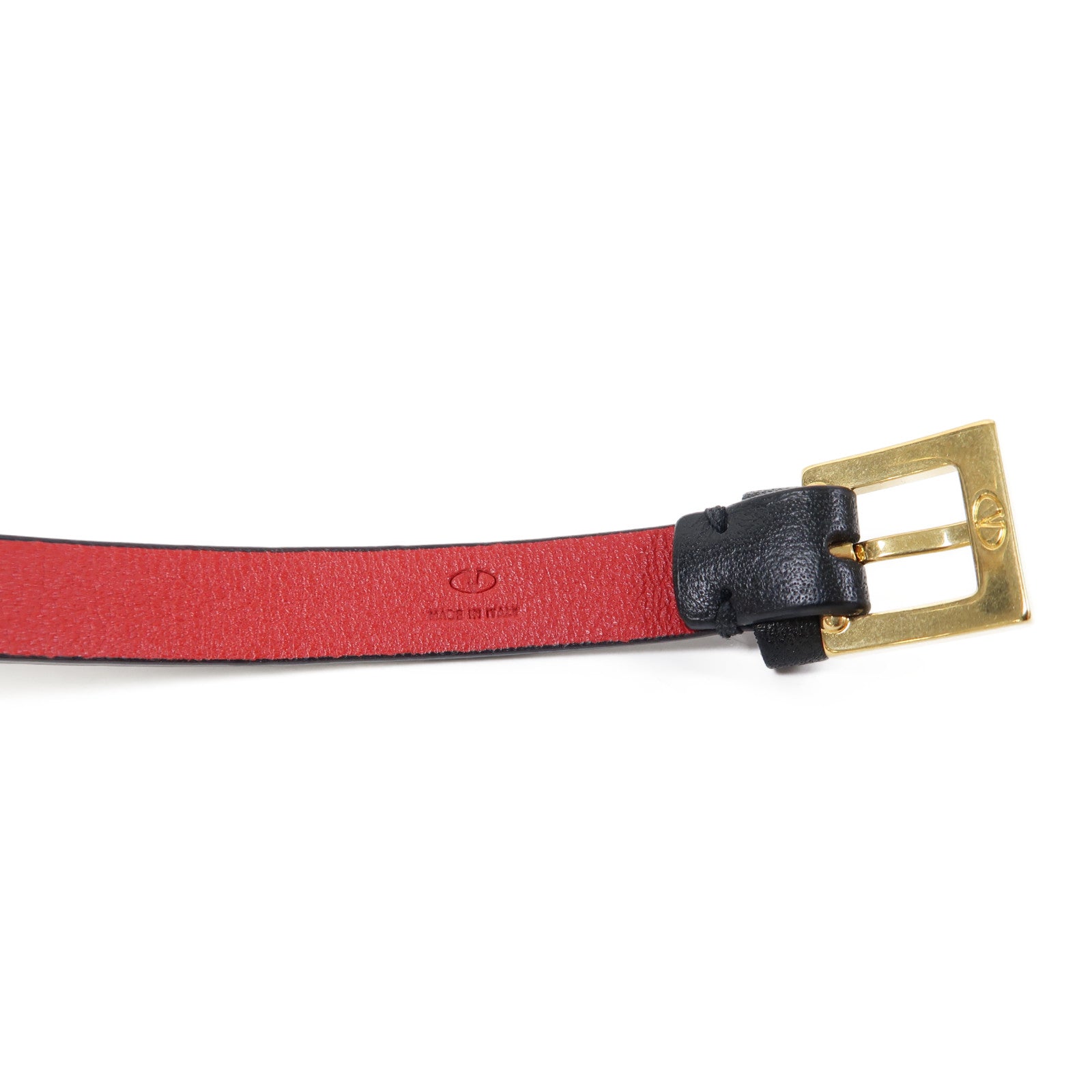 Valentino 牛皮皮革Vlogo手鐲黑色