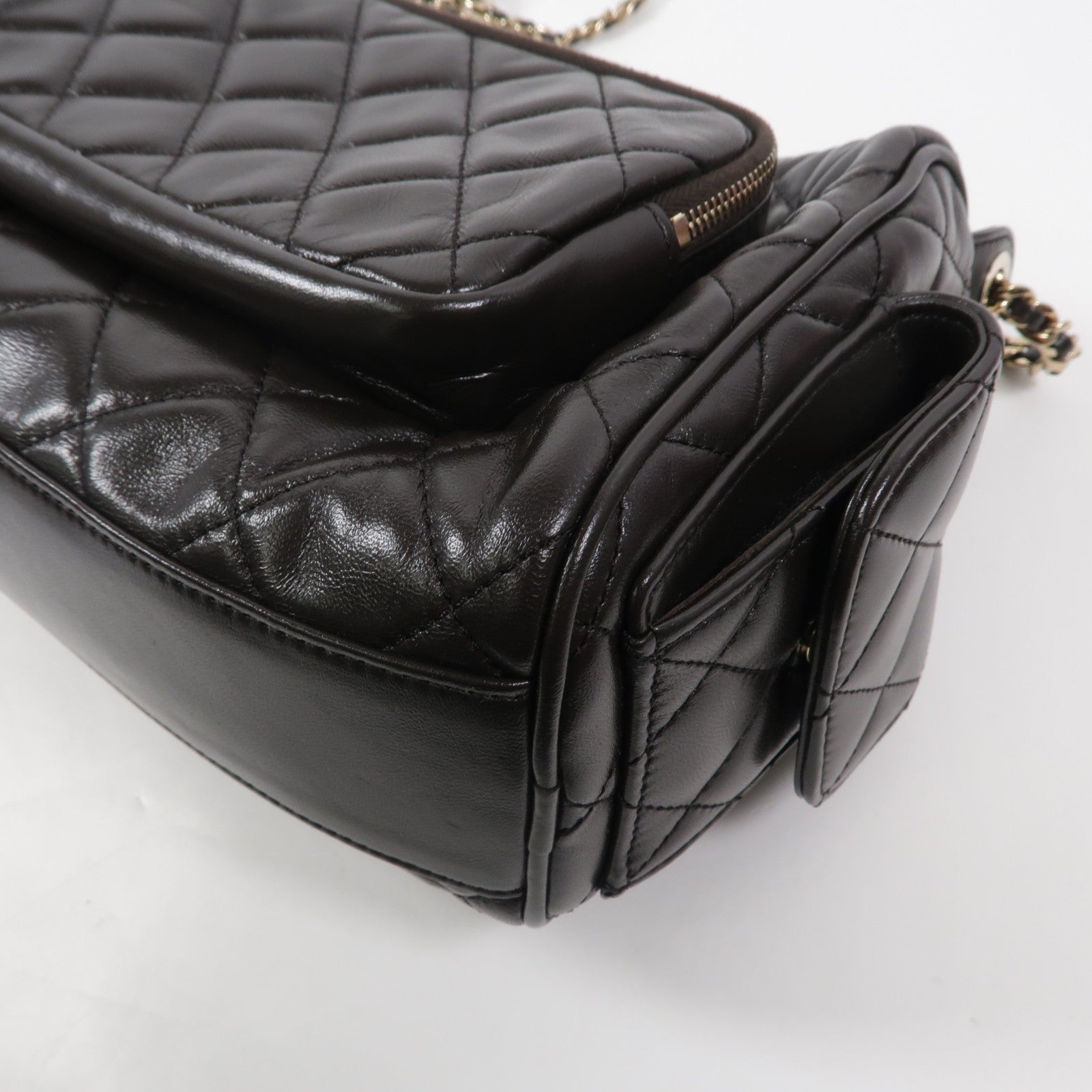 CHANEL 羊皮皮革Camera Bag鏈帶肩背袋