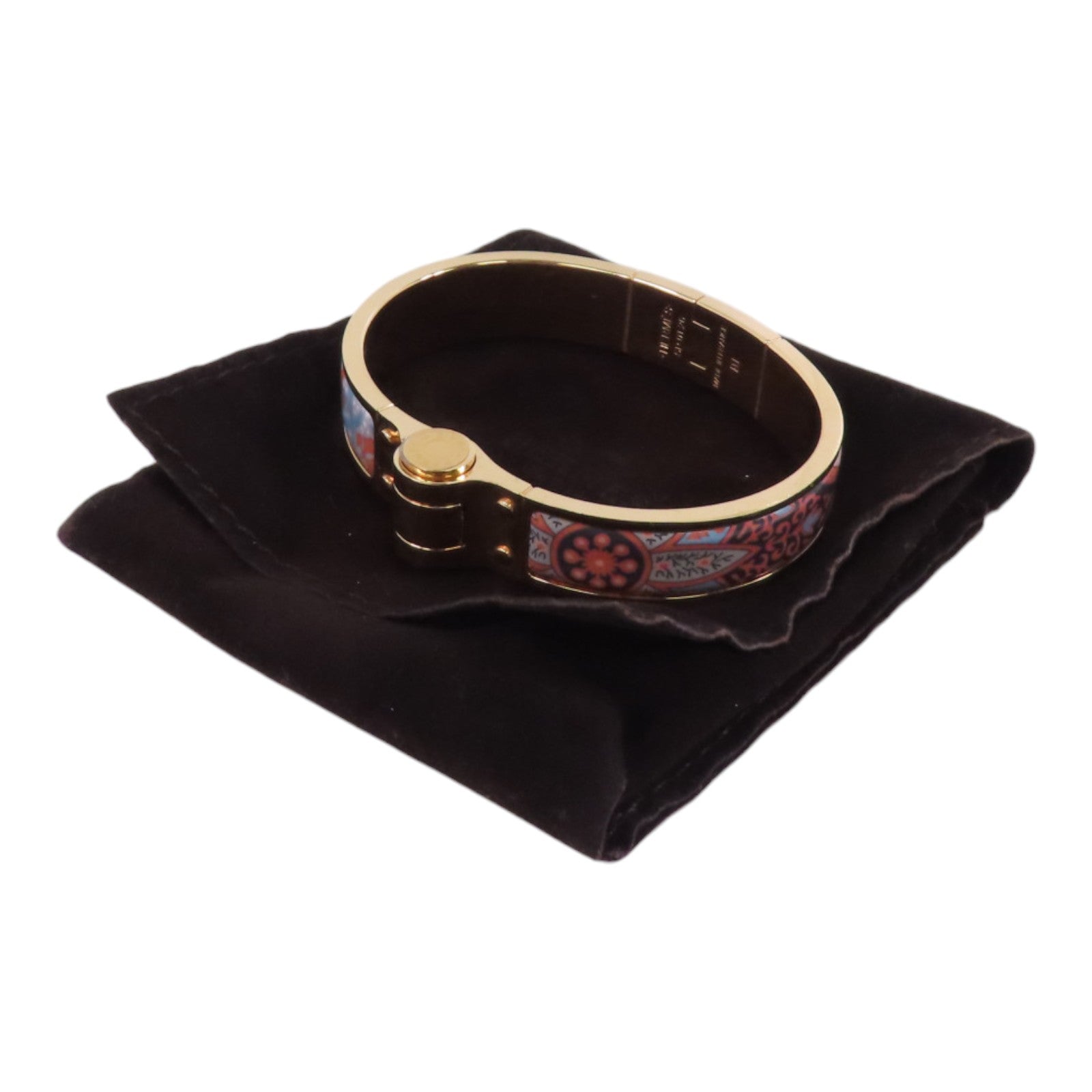HERMES 金屬/琺瑯Hinged Bracelet金扣手鐲