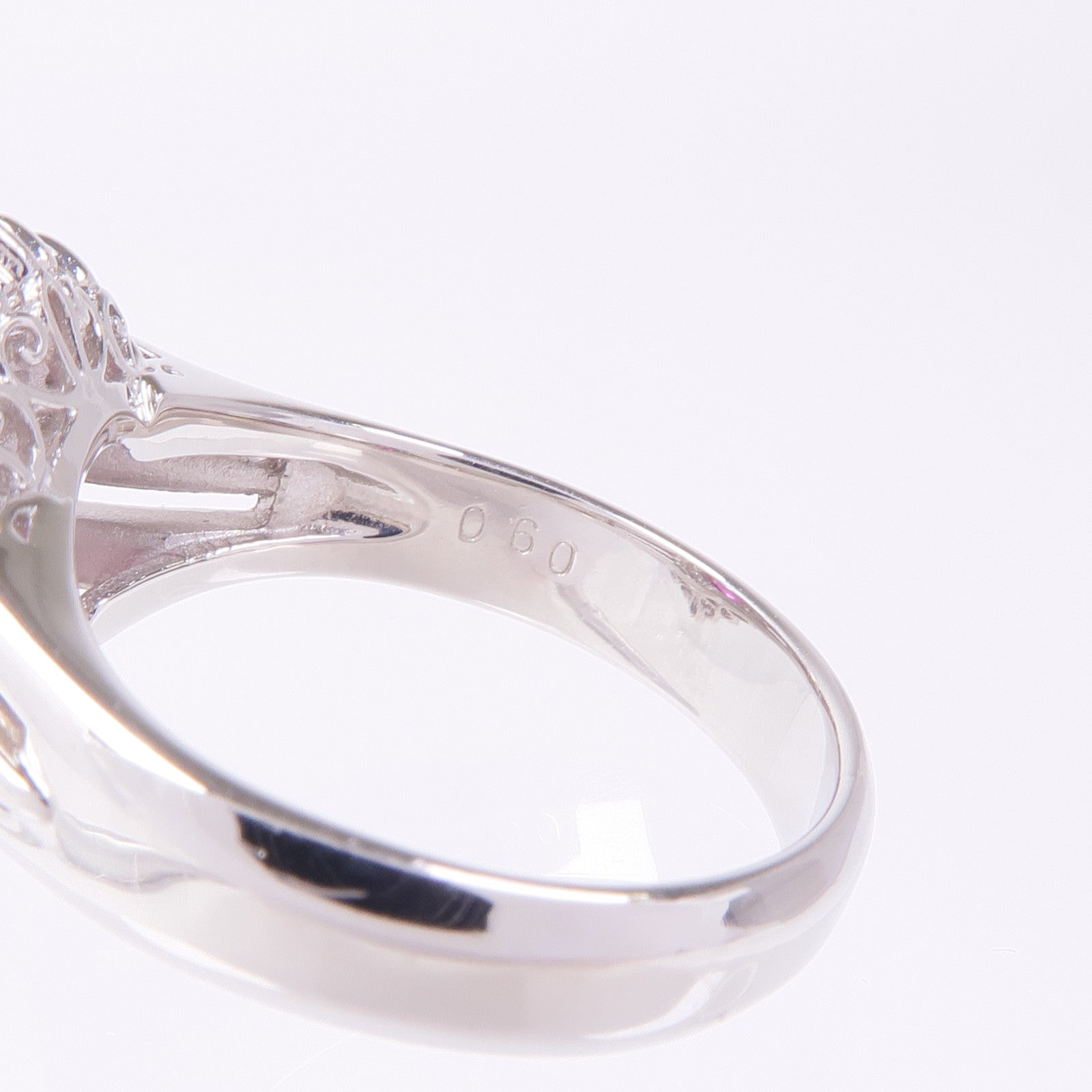JEWELRY PT900鉑金Ruby Diamond Ring紅寶石/鑽石戒指US#5.75
