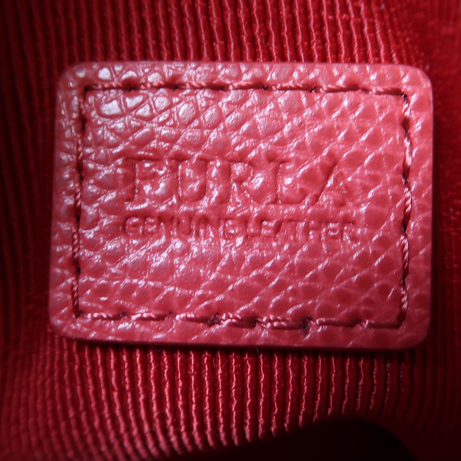 Furla 牛皮皮革Shoulder Bag金扣肩背袋紅色