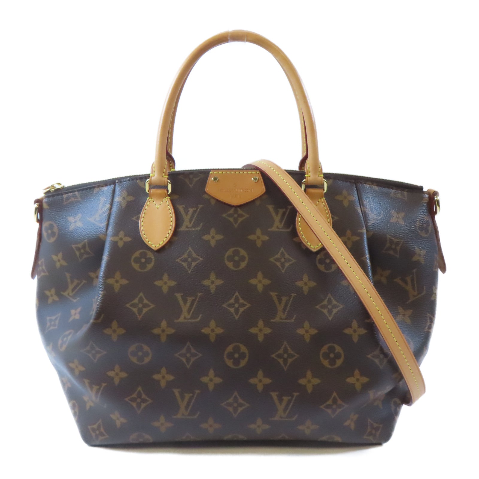 LOUIS VUITTON Monogram Turenne MM金扣手挽肩背兩用袋棕色