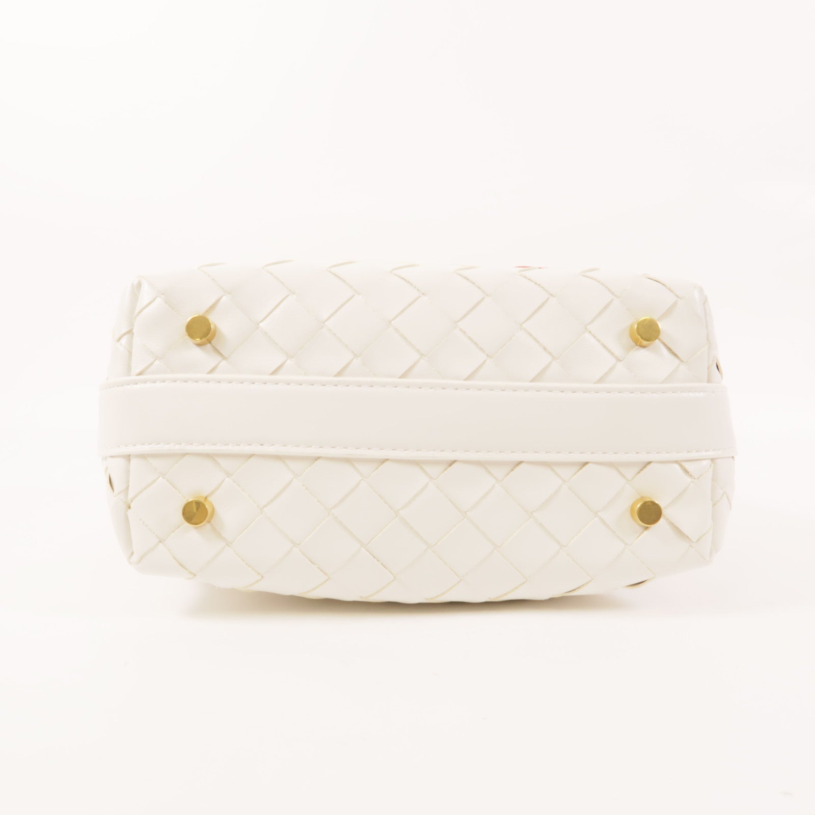 BOTTEGA VENETA BV GHW Wallace Bag 2 Way Shoulder Hand Bag Calfskin Leather White