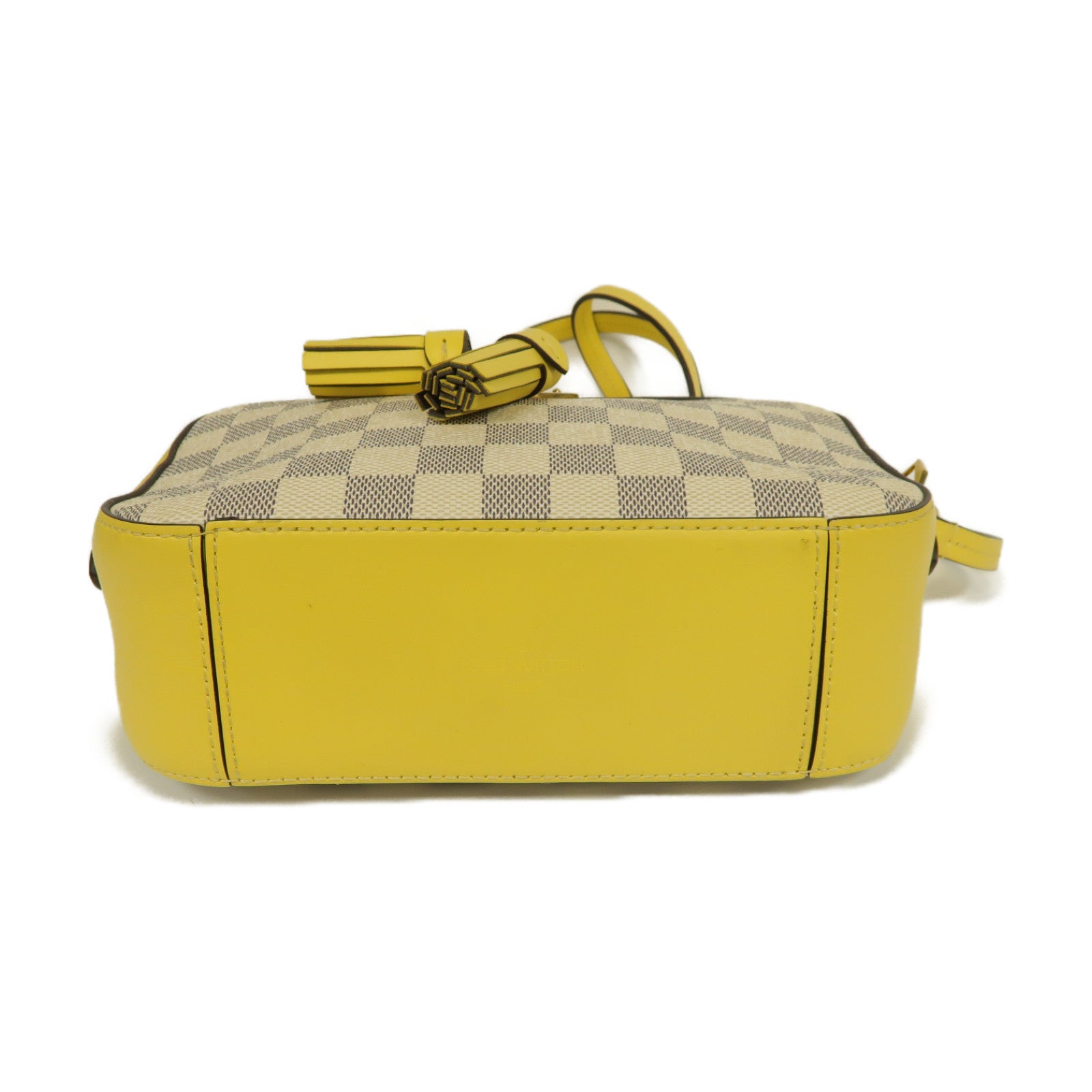 LOUIS VUITTON 【激減優惠】Damier Azur Saintonge金扣手挽肩背兩用袋黃色/白色