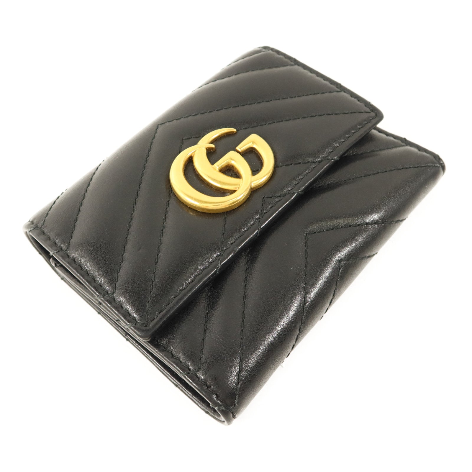 GUCCI 牛皮皮革GG Marmont Wallet金扣錢包