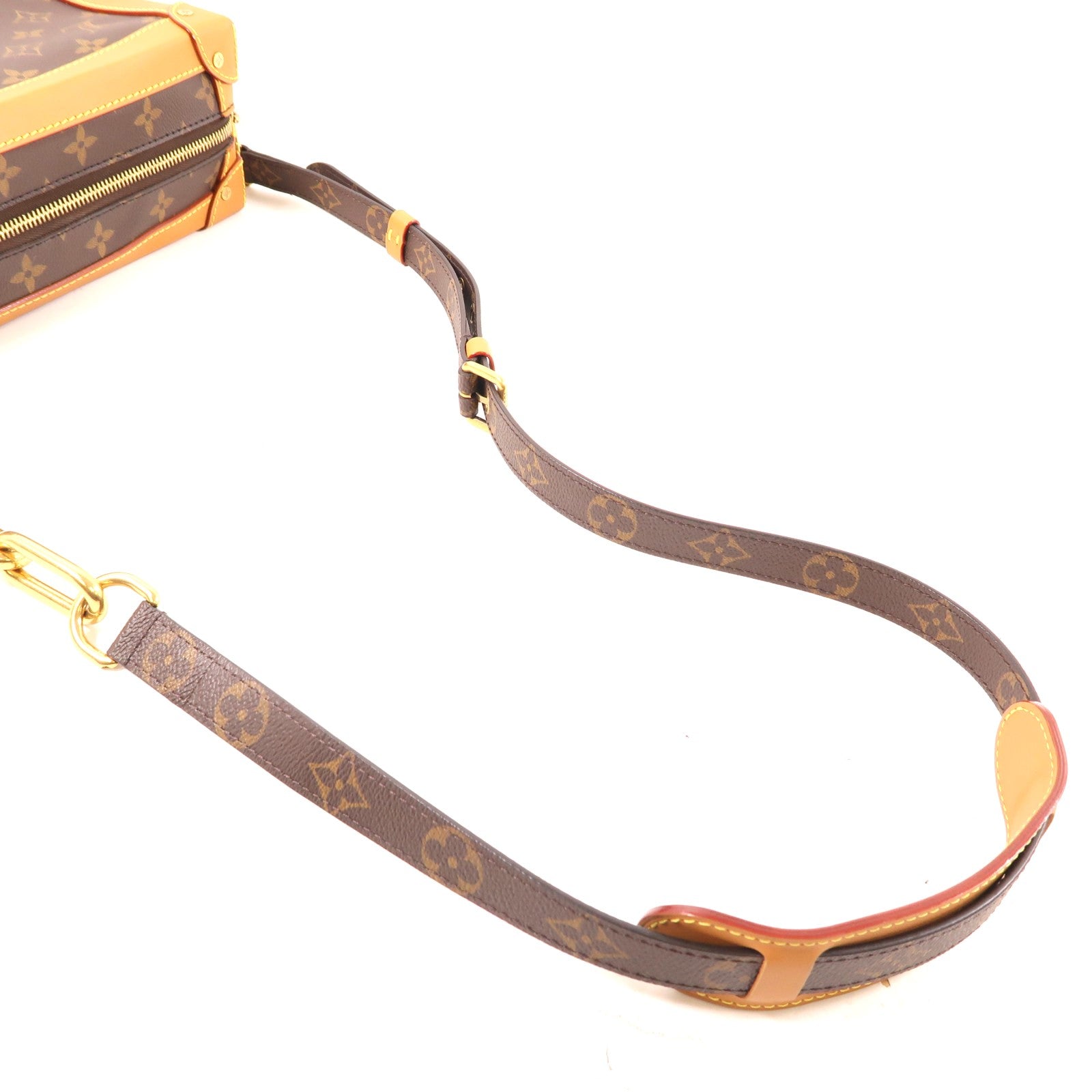 LOUIS VUITTON Monogram Soft Trunk金扣肩背袋棕色