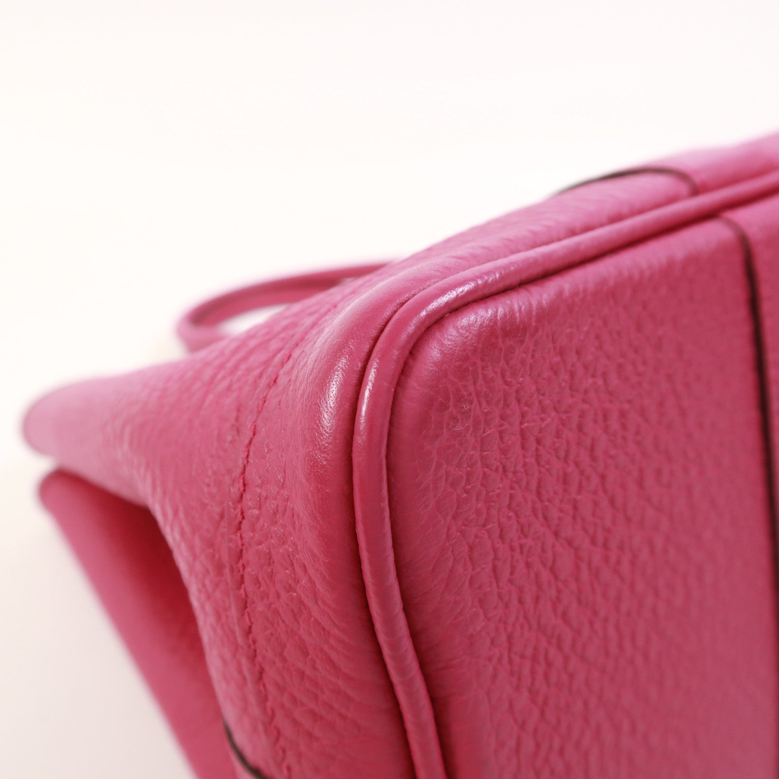 HERMES Negonda皮革Garden Party TPM銀扣手挽袋Rose Pourpre