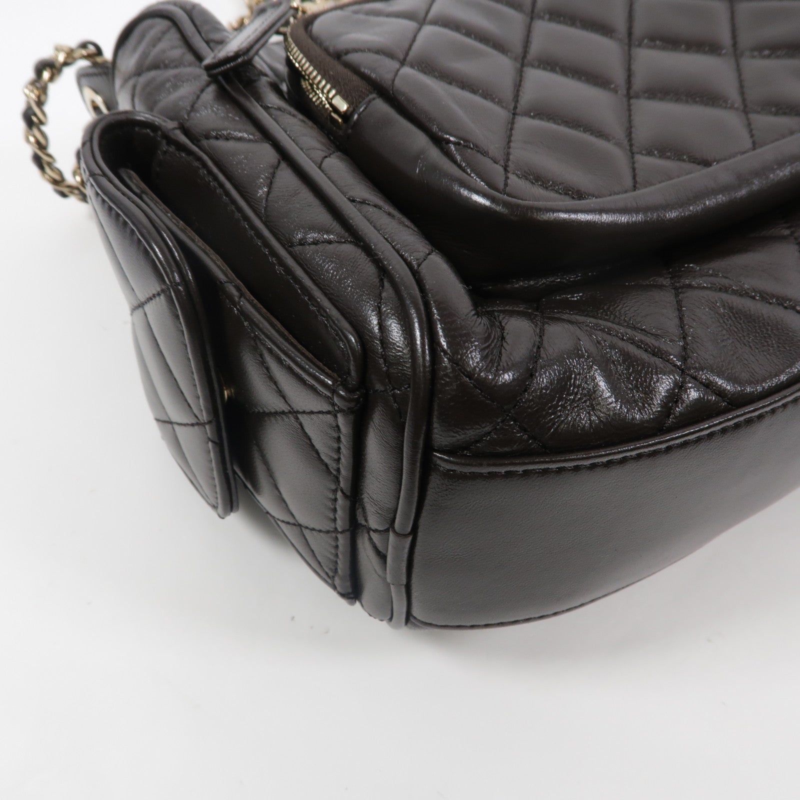 CHANEL 羊皮皮革Camera Bag鏈帶肩背袋