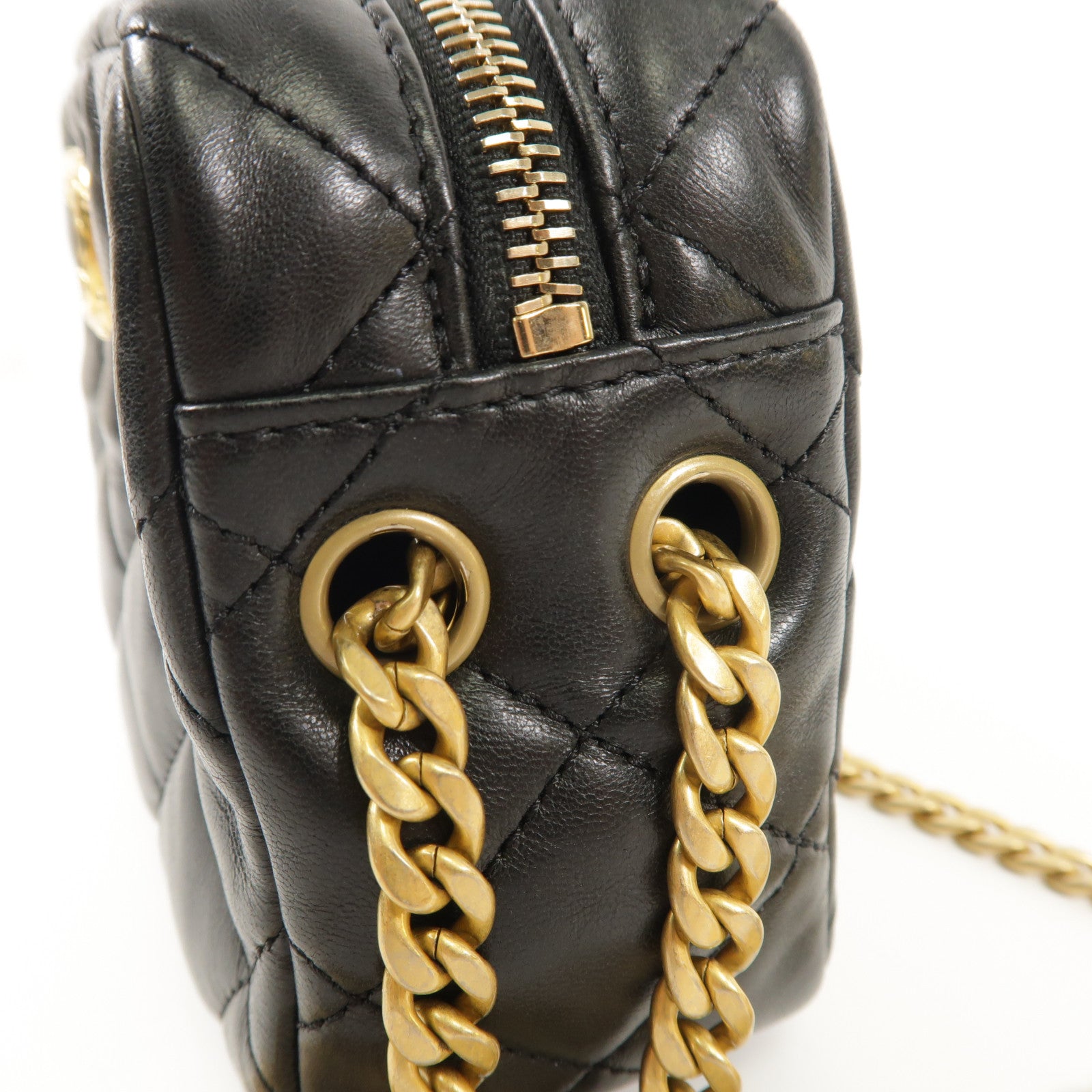 CHANEL 羊皮皮革Chain Shoulder Bag金扣鏈帶肩背袋