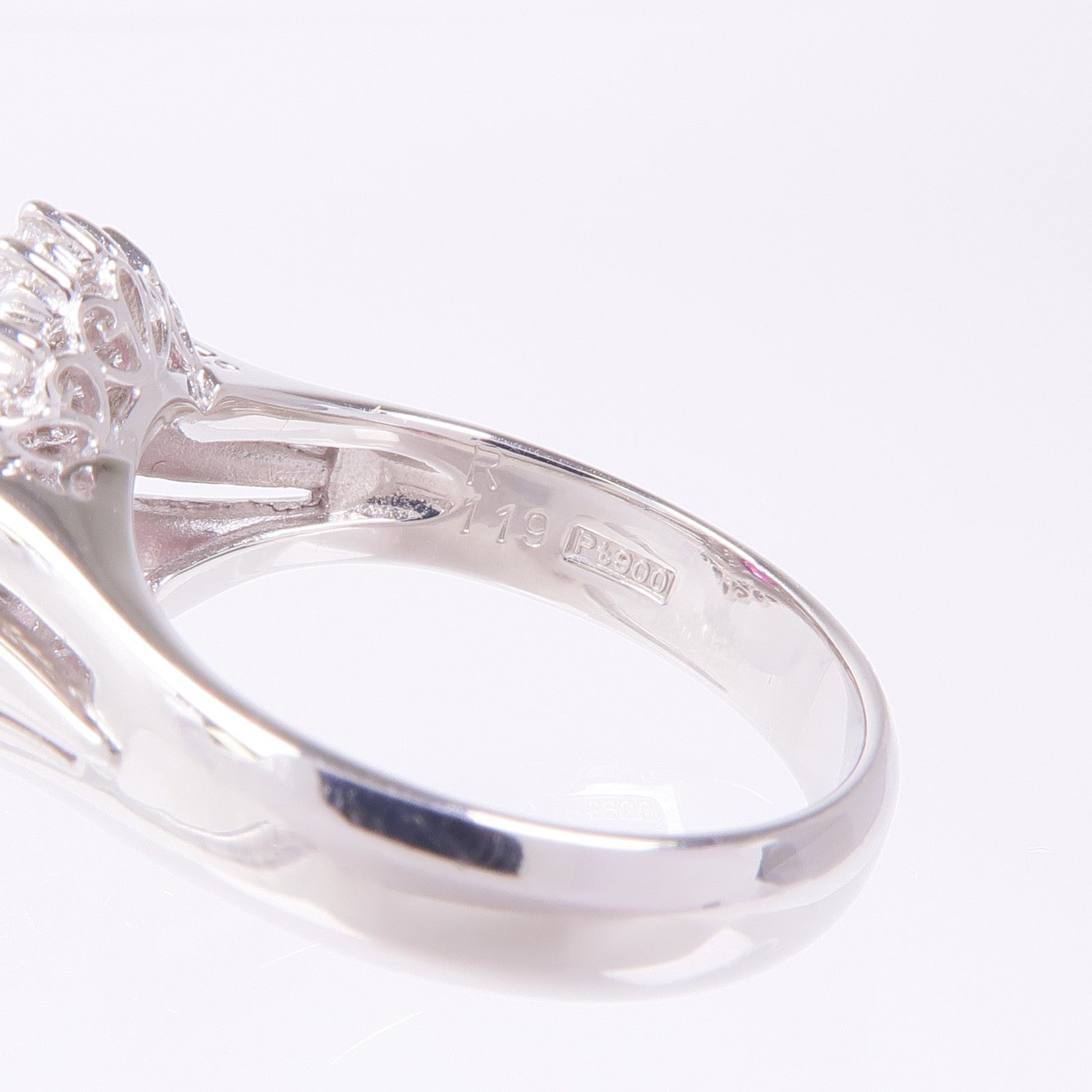 JEWELRY PT900鉑金Ruby Diamond Ring紅寶石/鑽石戒指US#5.75