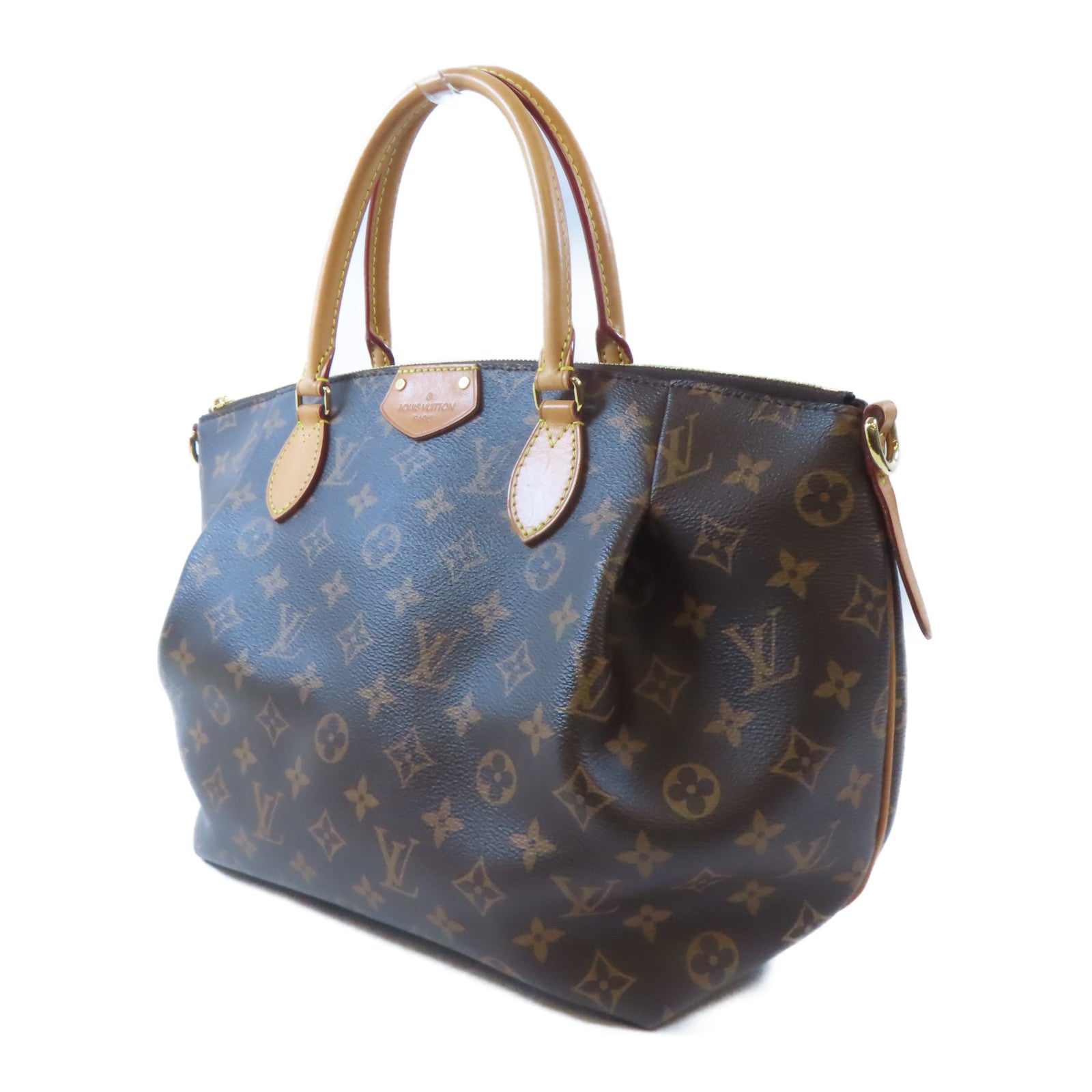 LOUIS VUITTON Monogram Turenne MM金扣手挽肩背兩用袋棕色